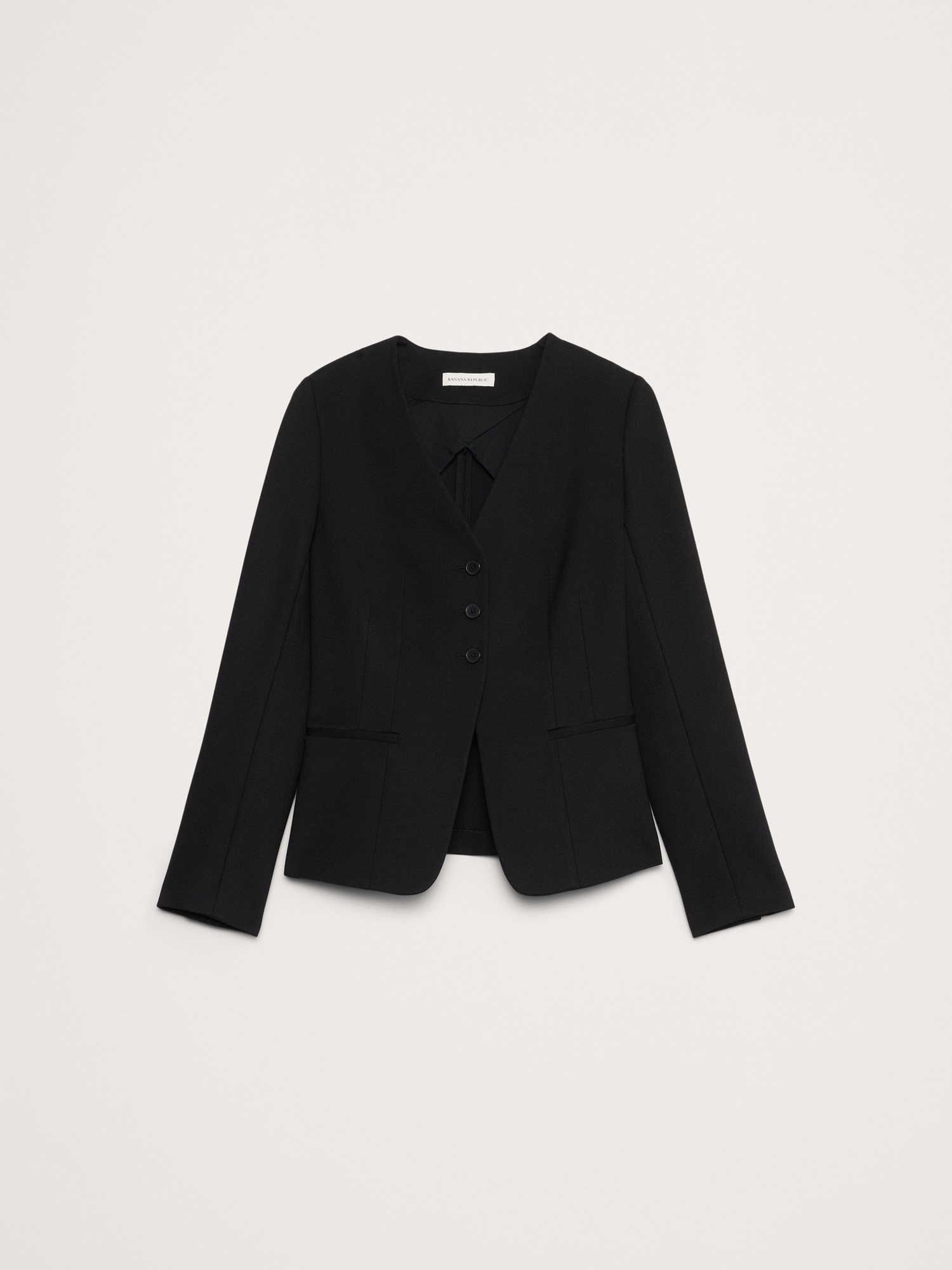 Женский топ Banana Republic Everywhere Ponte Blazer Top, цвет: Чёрный — фото 4