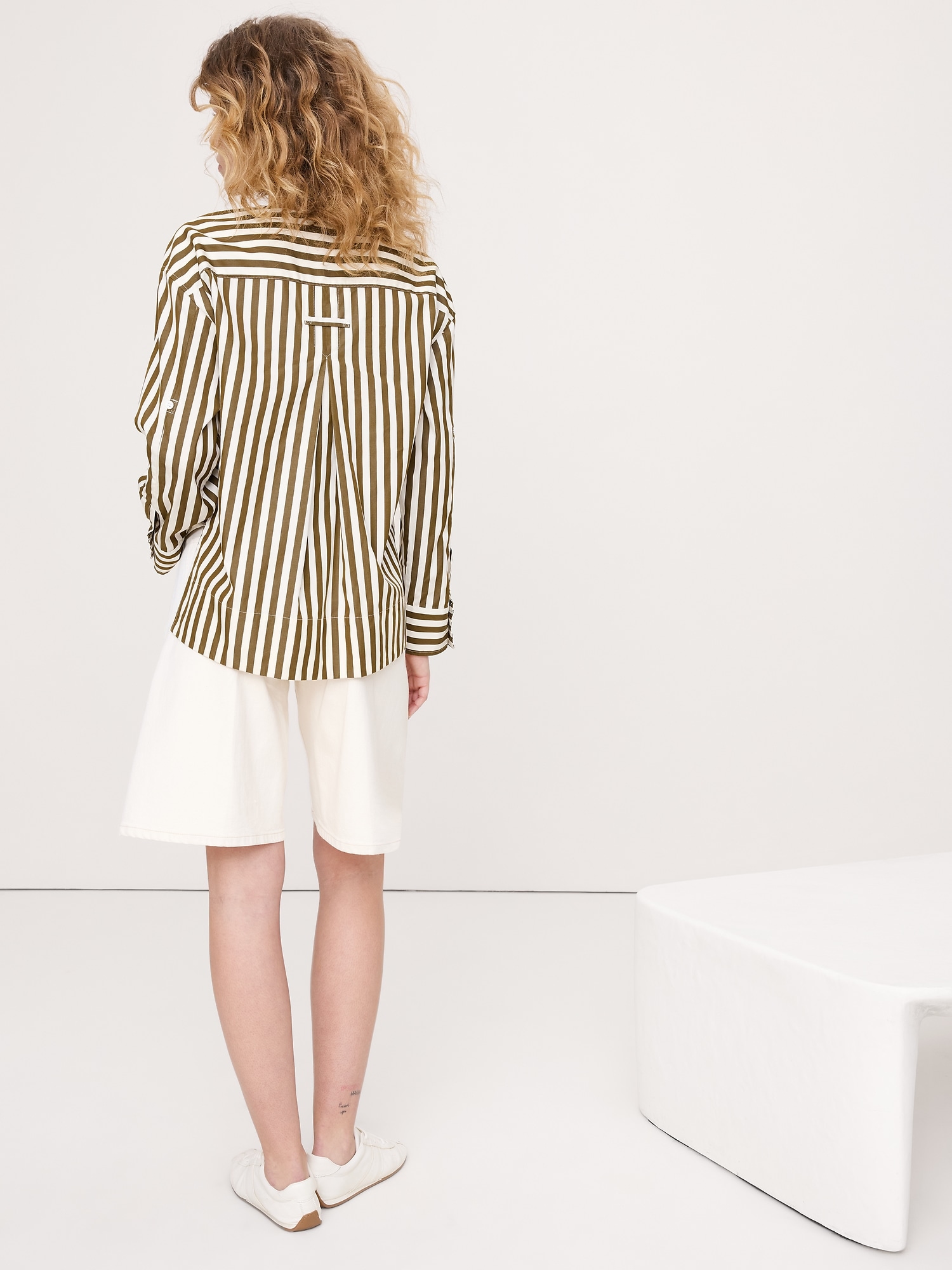 Image number 2 showing, Cotton Poplin Popover Top with Rolled Cuffs