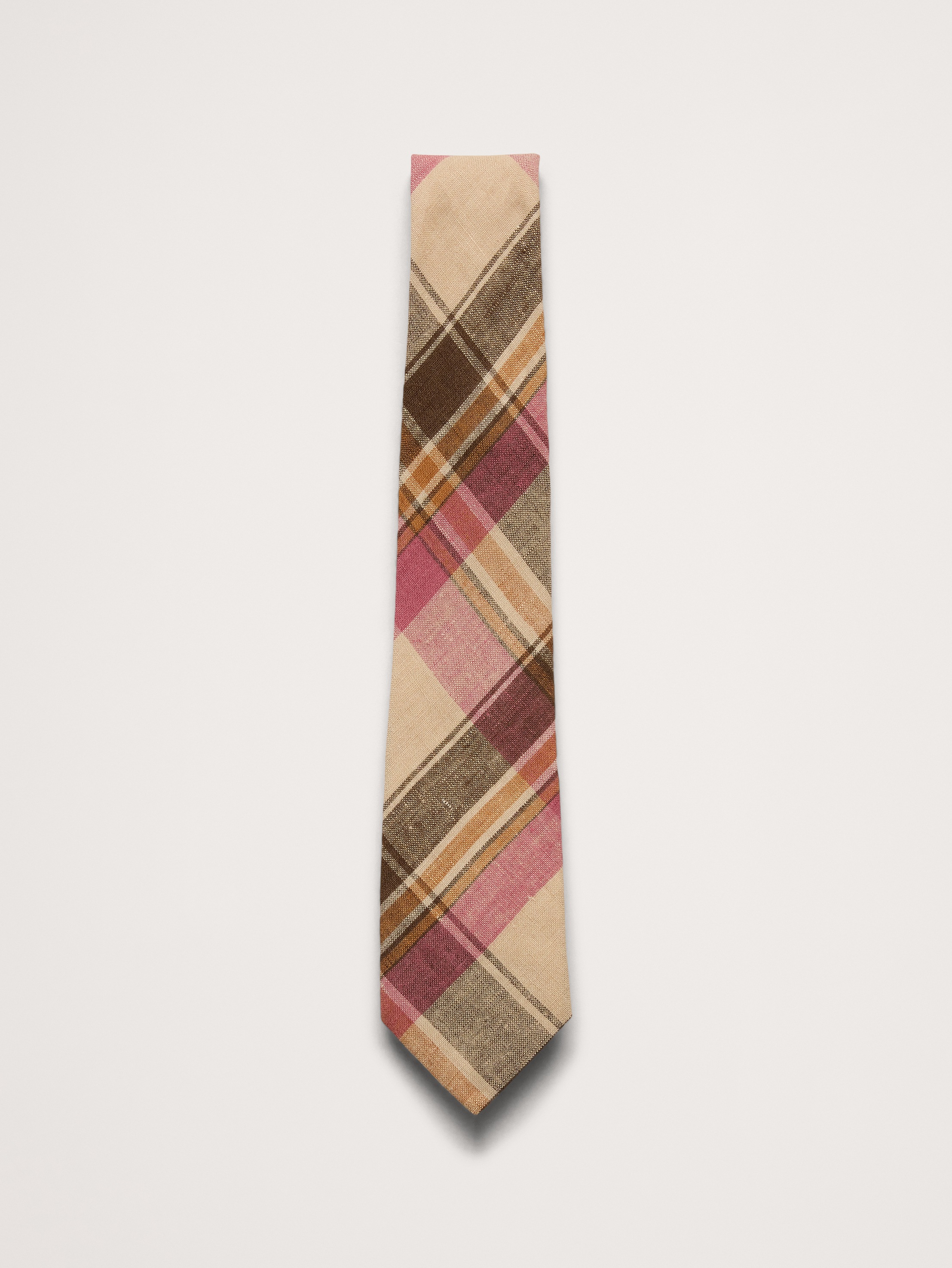 Plaid Linen Tie