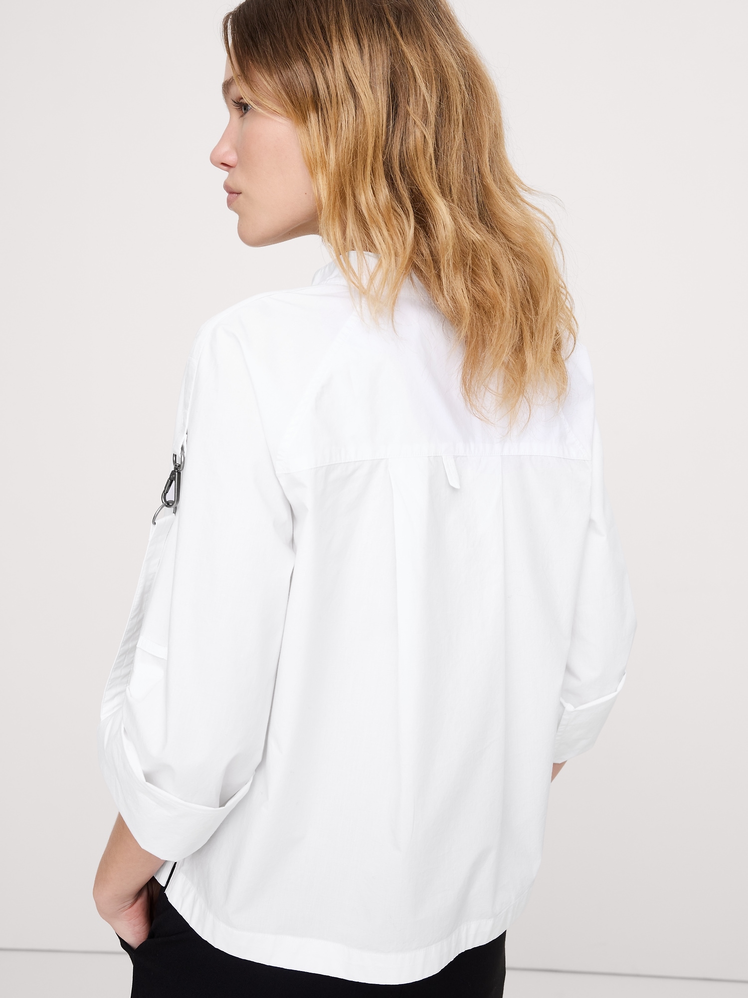 Image number 2 showing, Cotton Poplin Zip Popover Top