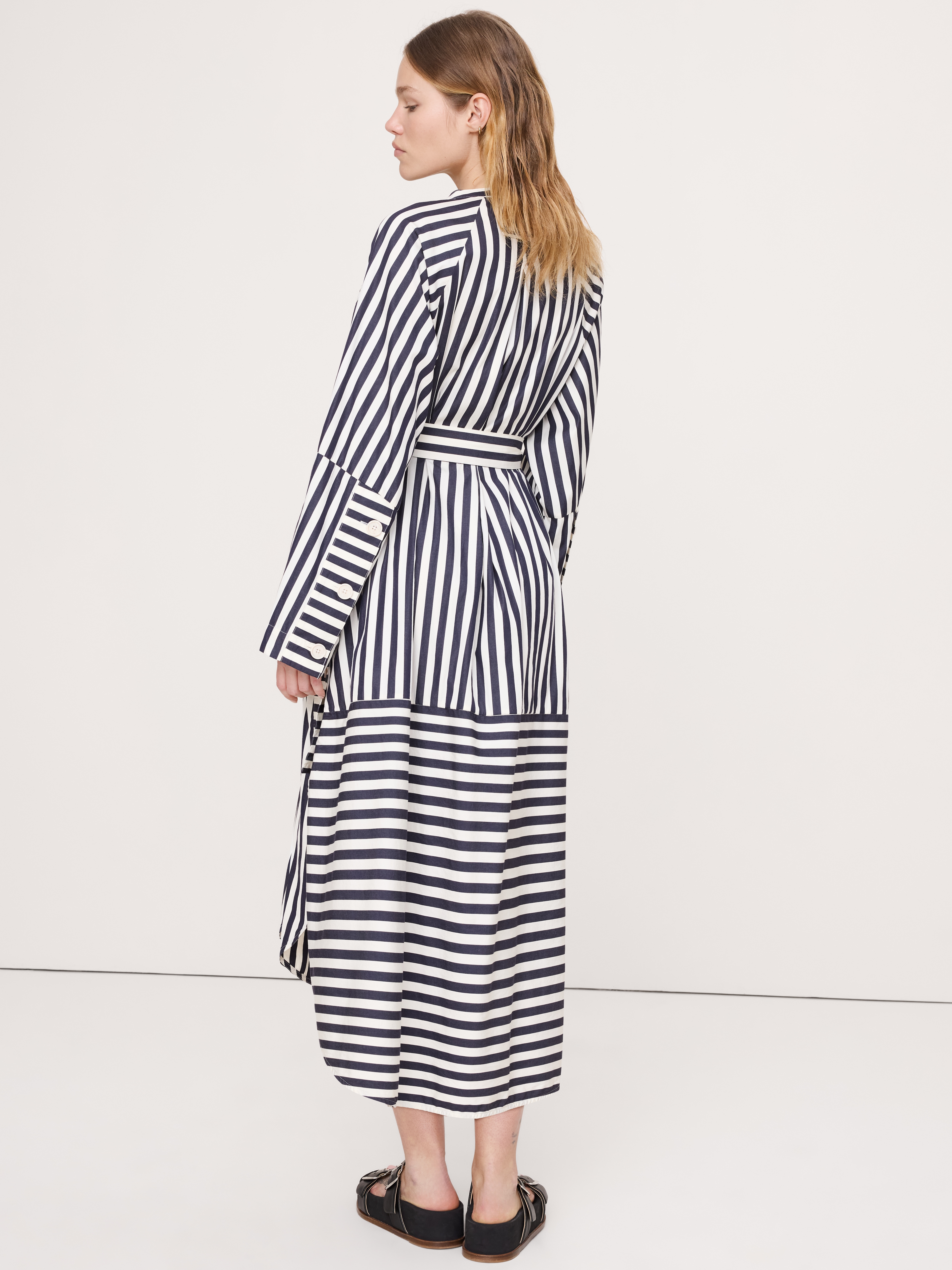 Cotton Poplin Big-Button Shirt Dress | Banana Republic