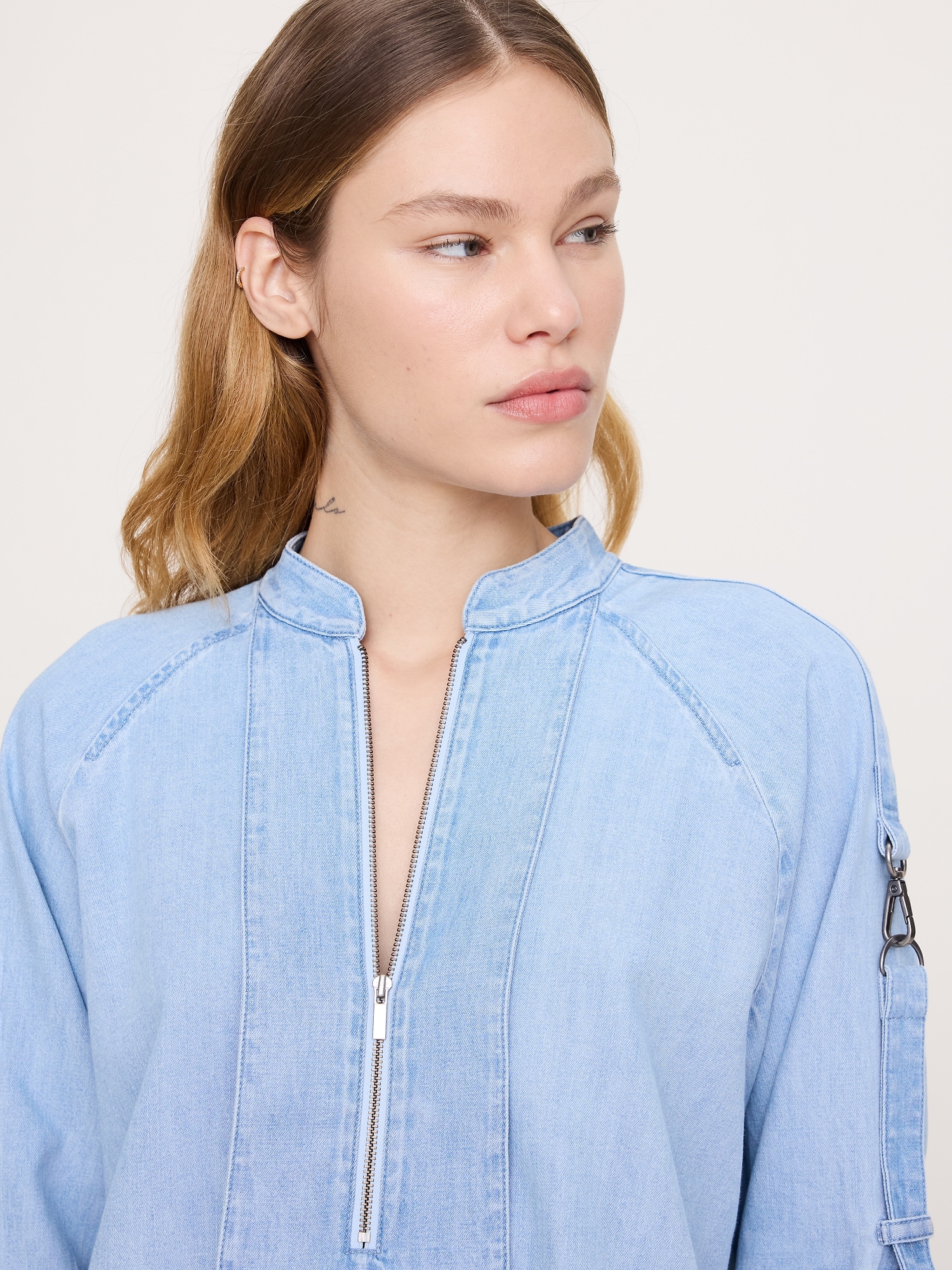 Image number 3 showing, Chambray Zip Popover Top
