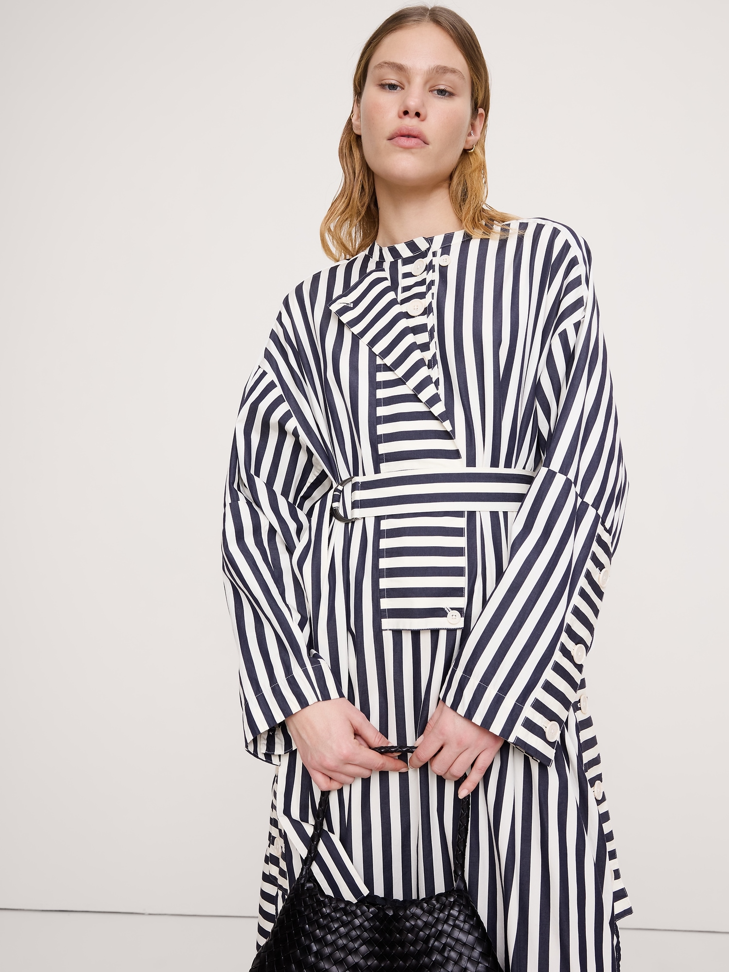 Image number 3 showing, Cotton Poplin Big-Button Shirt Dress