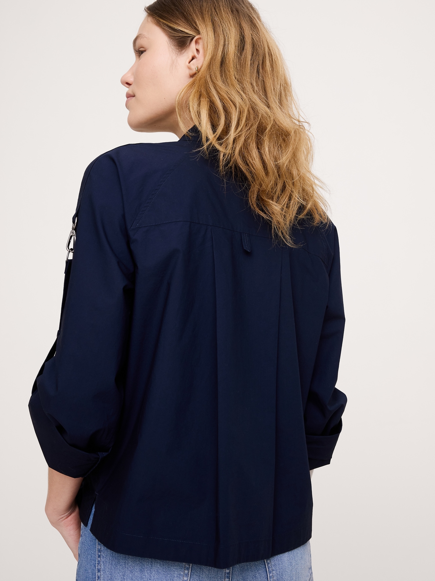 Image number 5 showing, Cotton Poplin Zip Popover Top