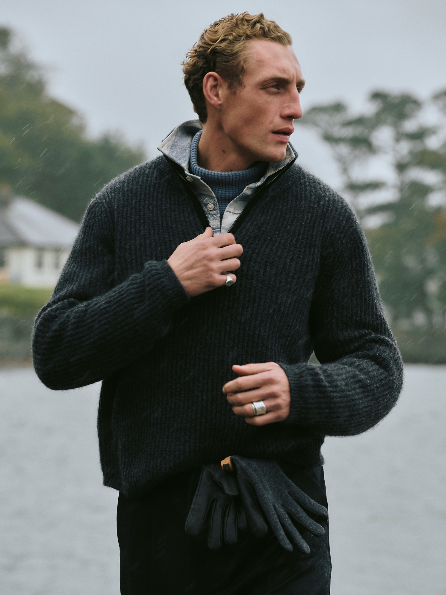 Image number 5 showing, Alpaca-Wool Blend Quarter-Zip Sweater