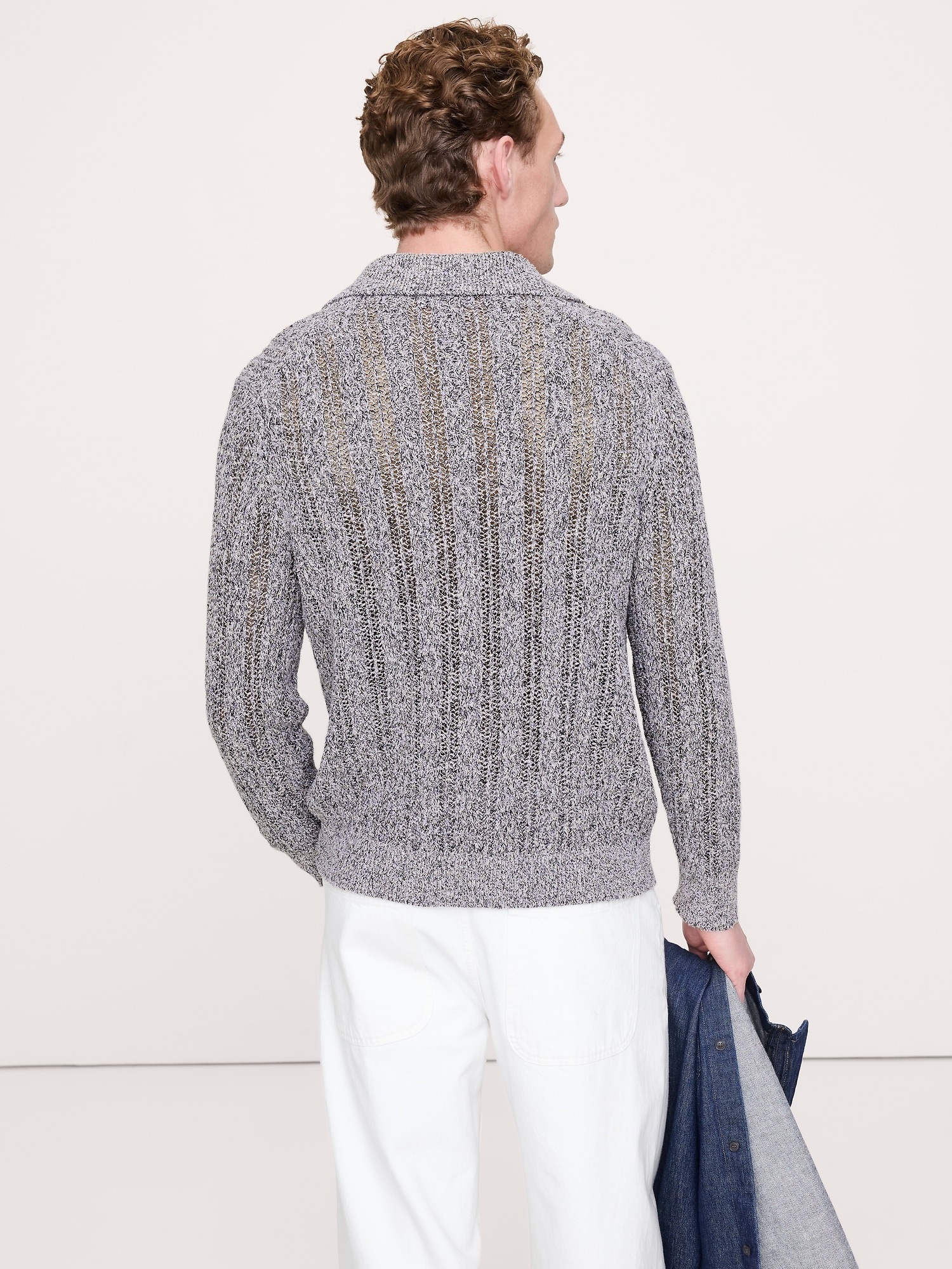 Image number 2 showing, Cotton-Blend Zig-Zag Sweater Polo
