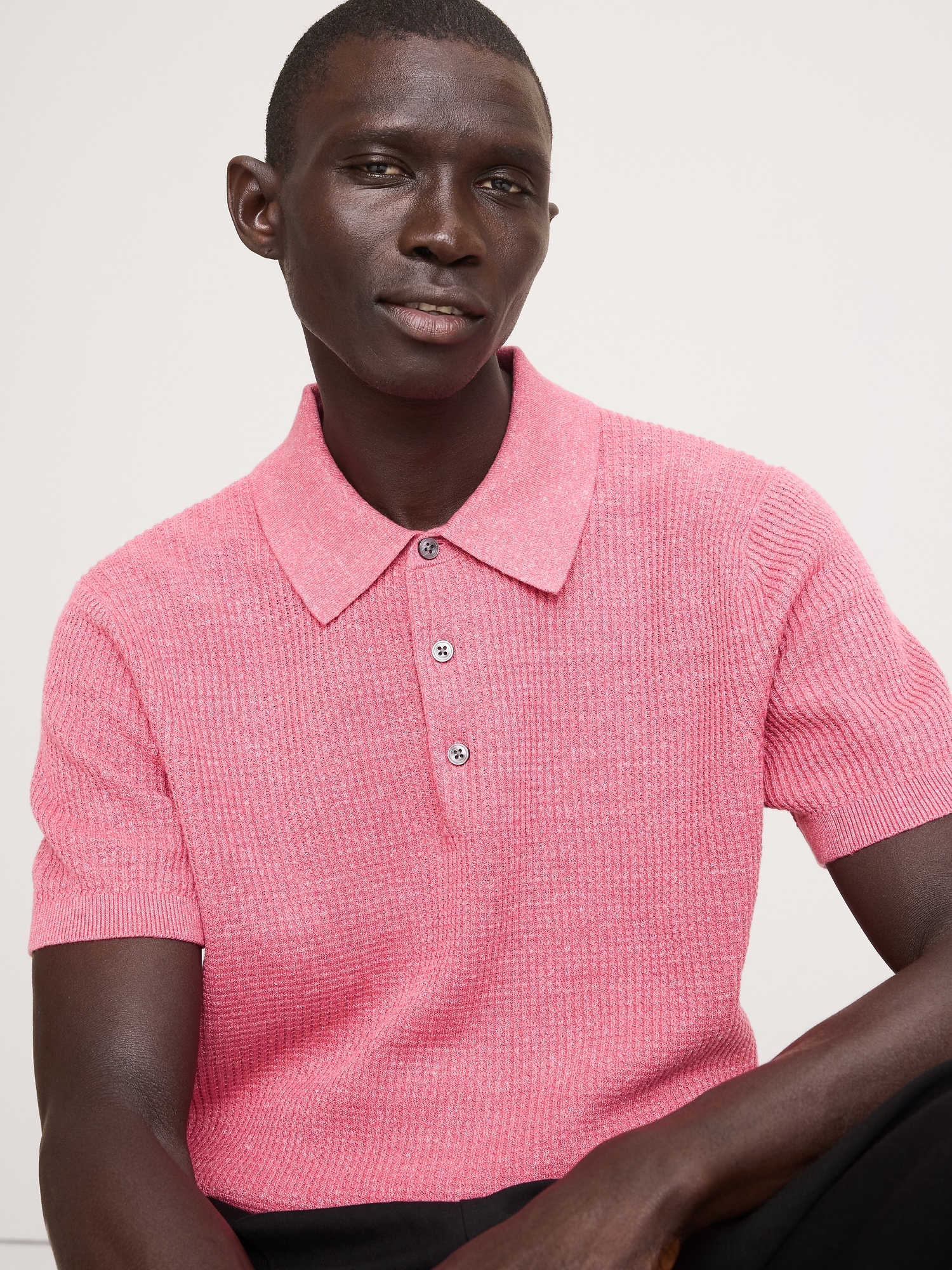 Image number 3 showing, Linen-Cotton Sweater Polo