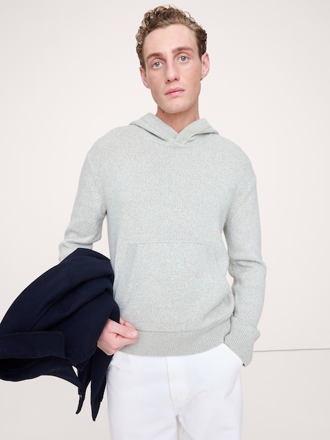 Cashmere-Cotton Sweater Hoodie