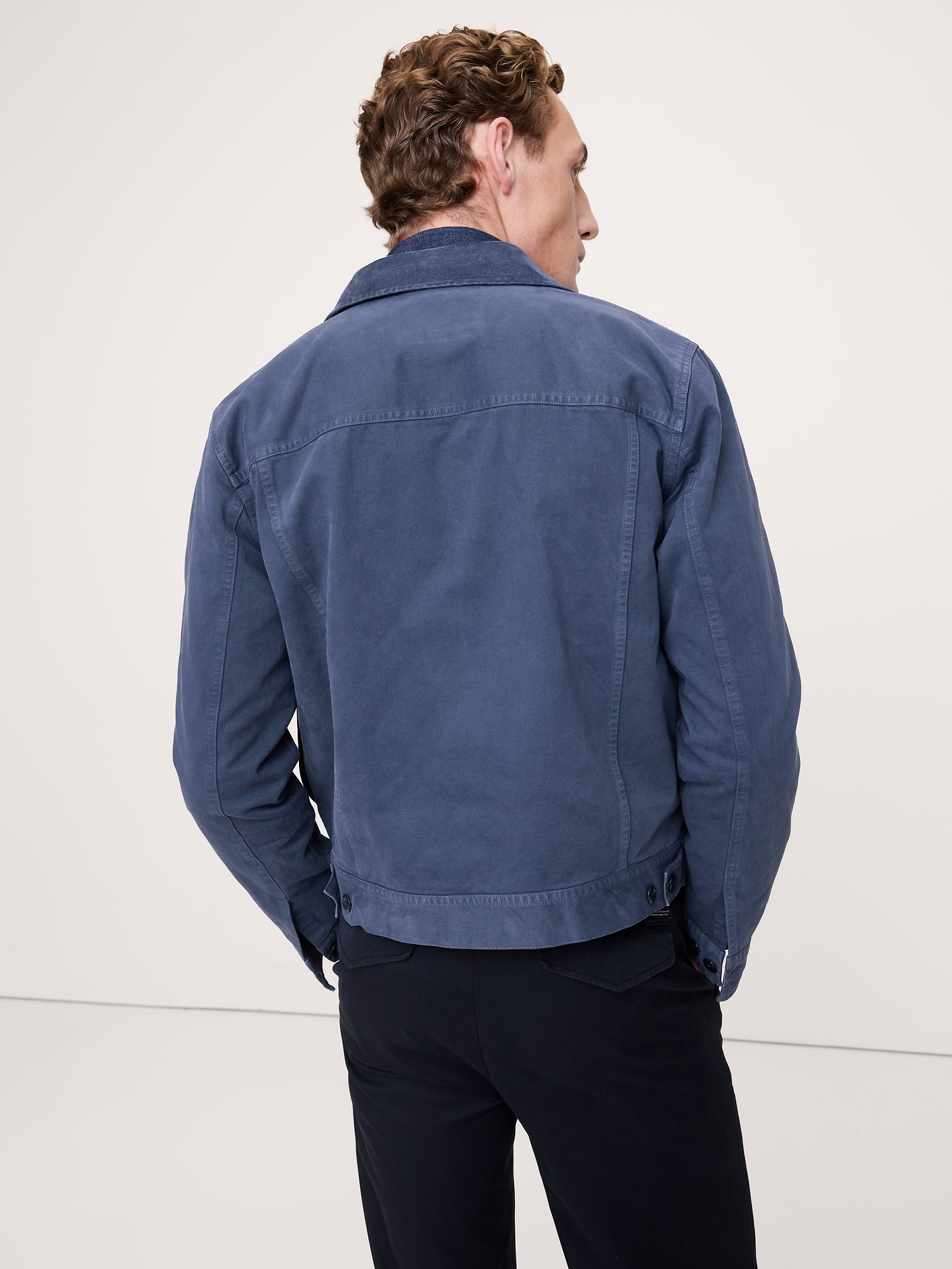 Image number 7 showing, Cotton Twill Mechanic's Jacket with Corduroy Collar