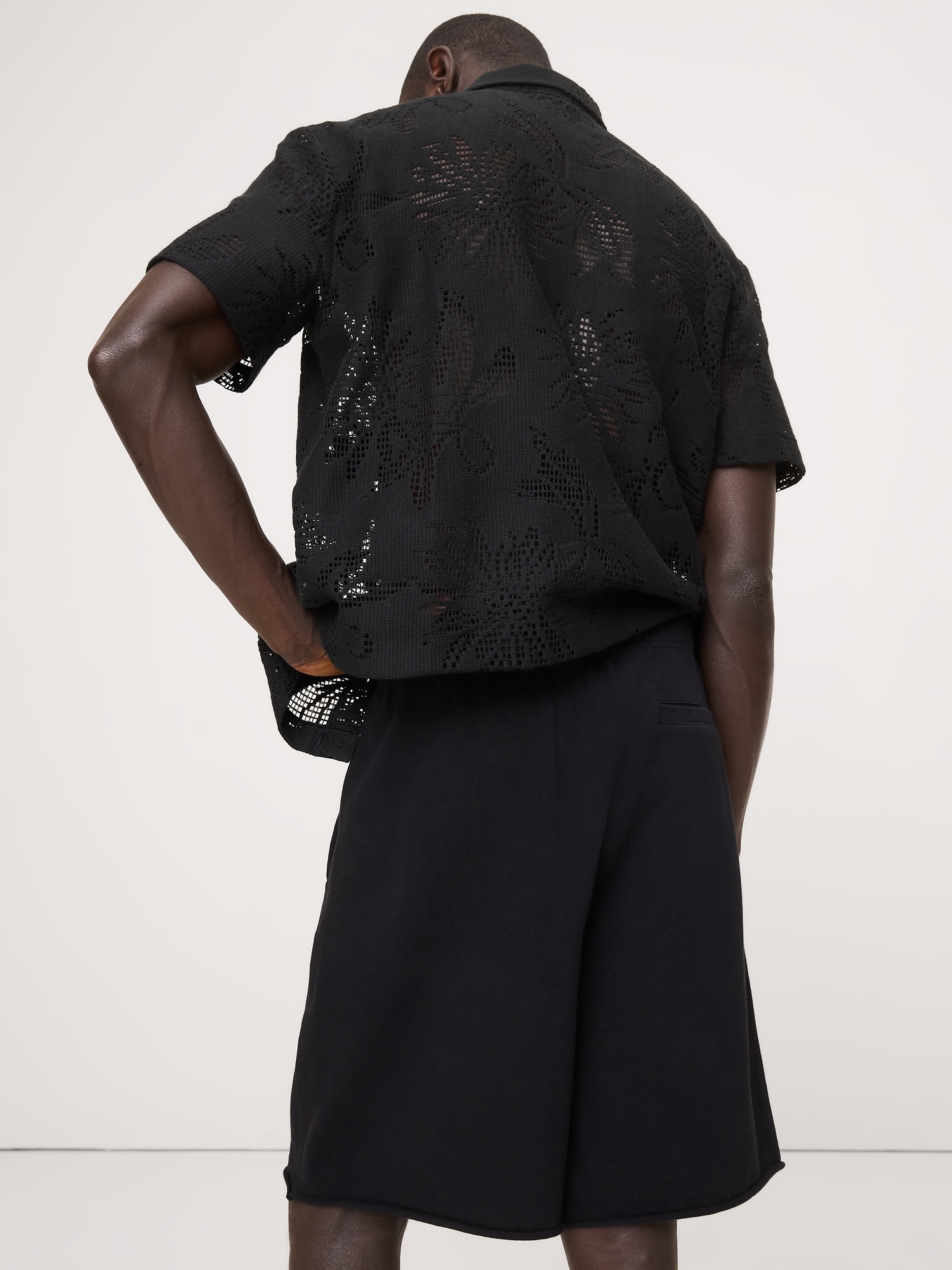 Image number 2 showing, Relaxed Cotton-Fleece Pleated Pull-On Short