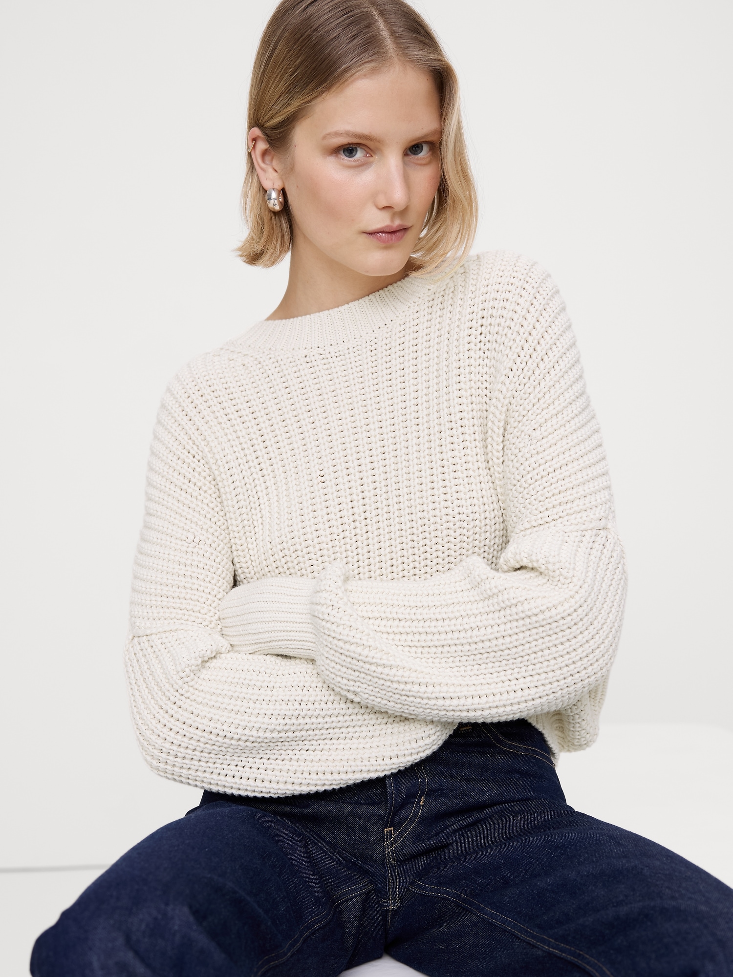 Image number 1 showing, Cotton Crew-Neck Sweater