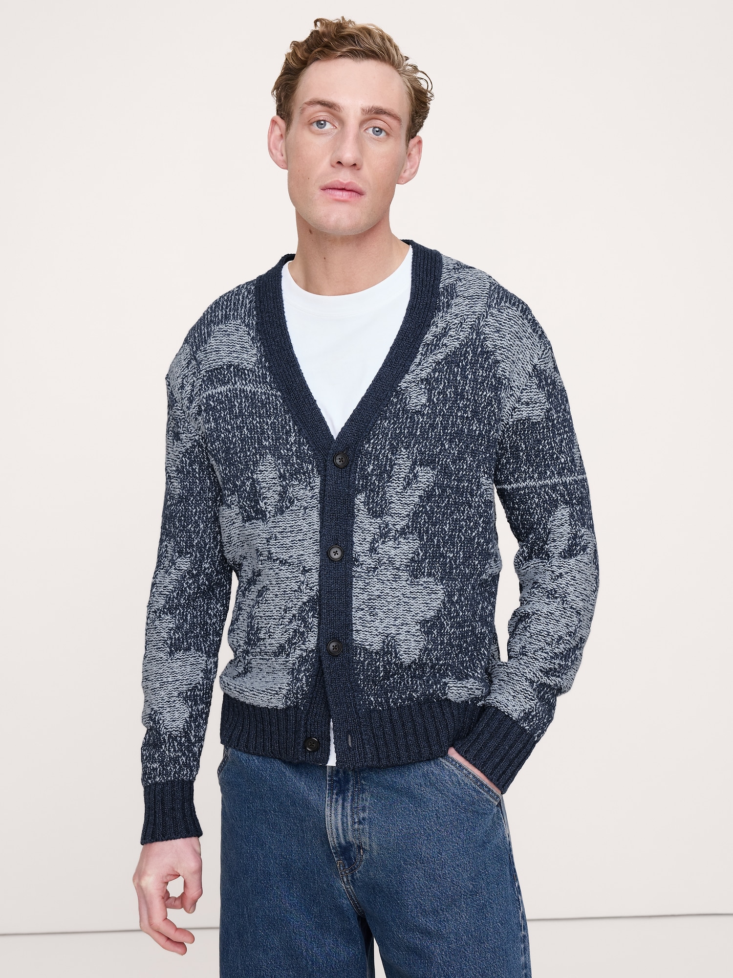 Floral Cotton-Linen Blend Cardigan