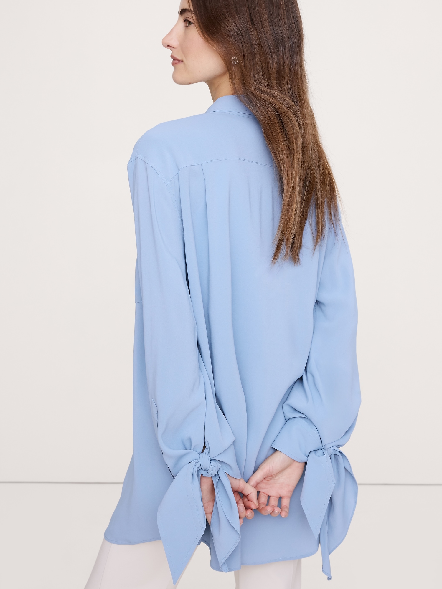 Image number 2 showing, Georgette Tie-Cuff Shirt