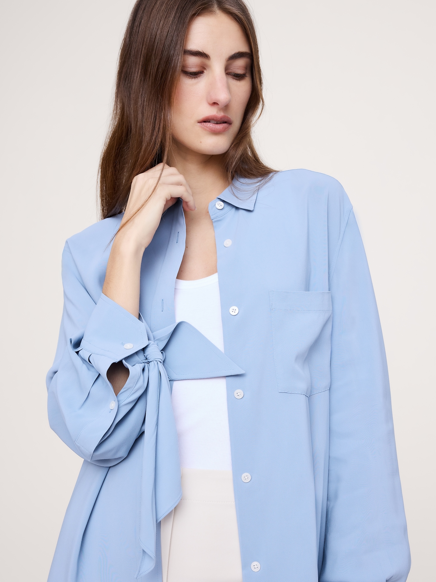 Image number 3 showing, Georgette Tie-Cuff Shirt