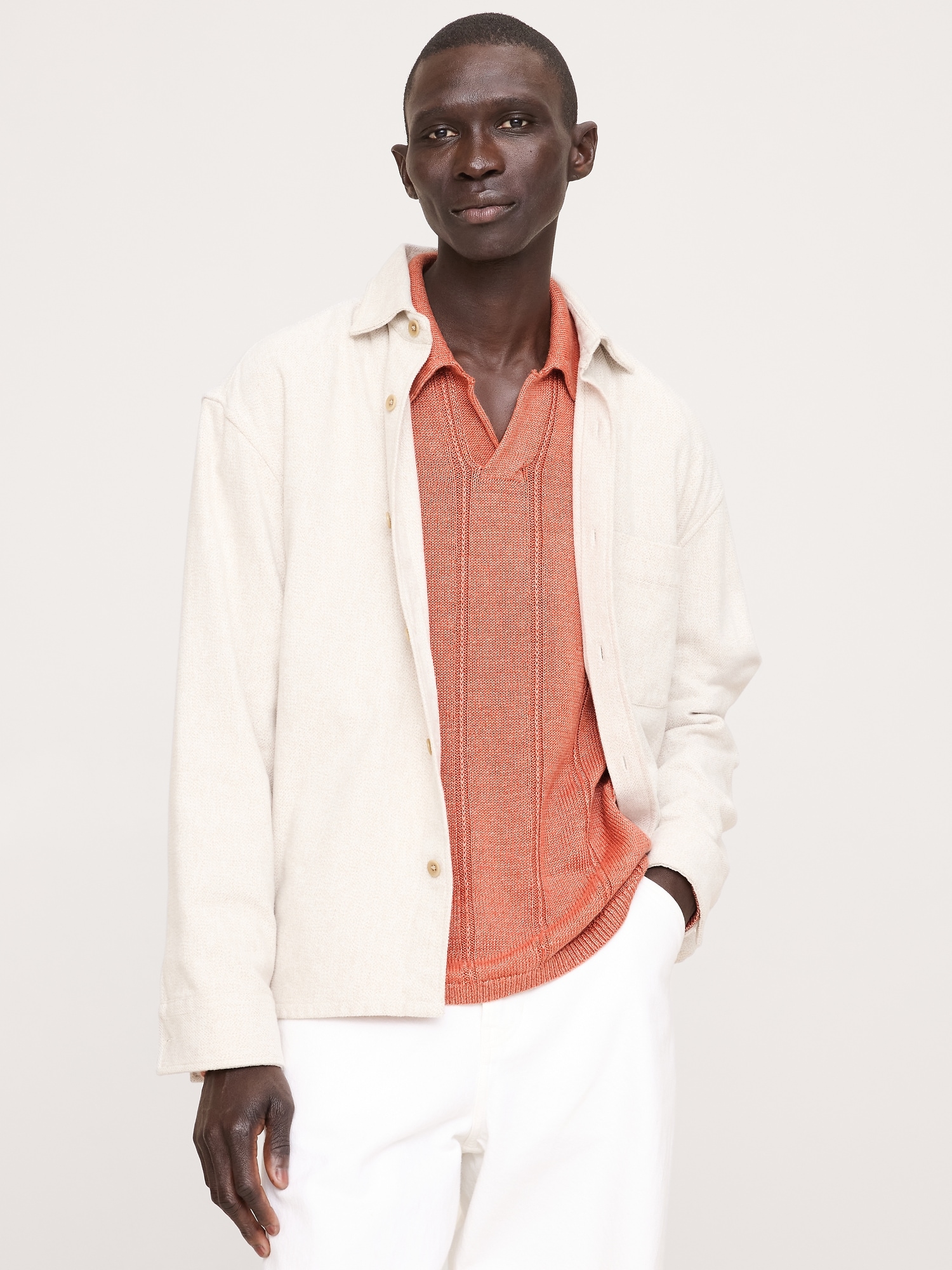 Image number 3 showing, Linen Ribbed Sweater Polo