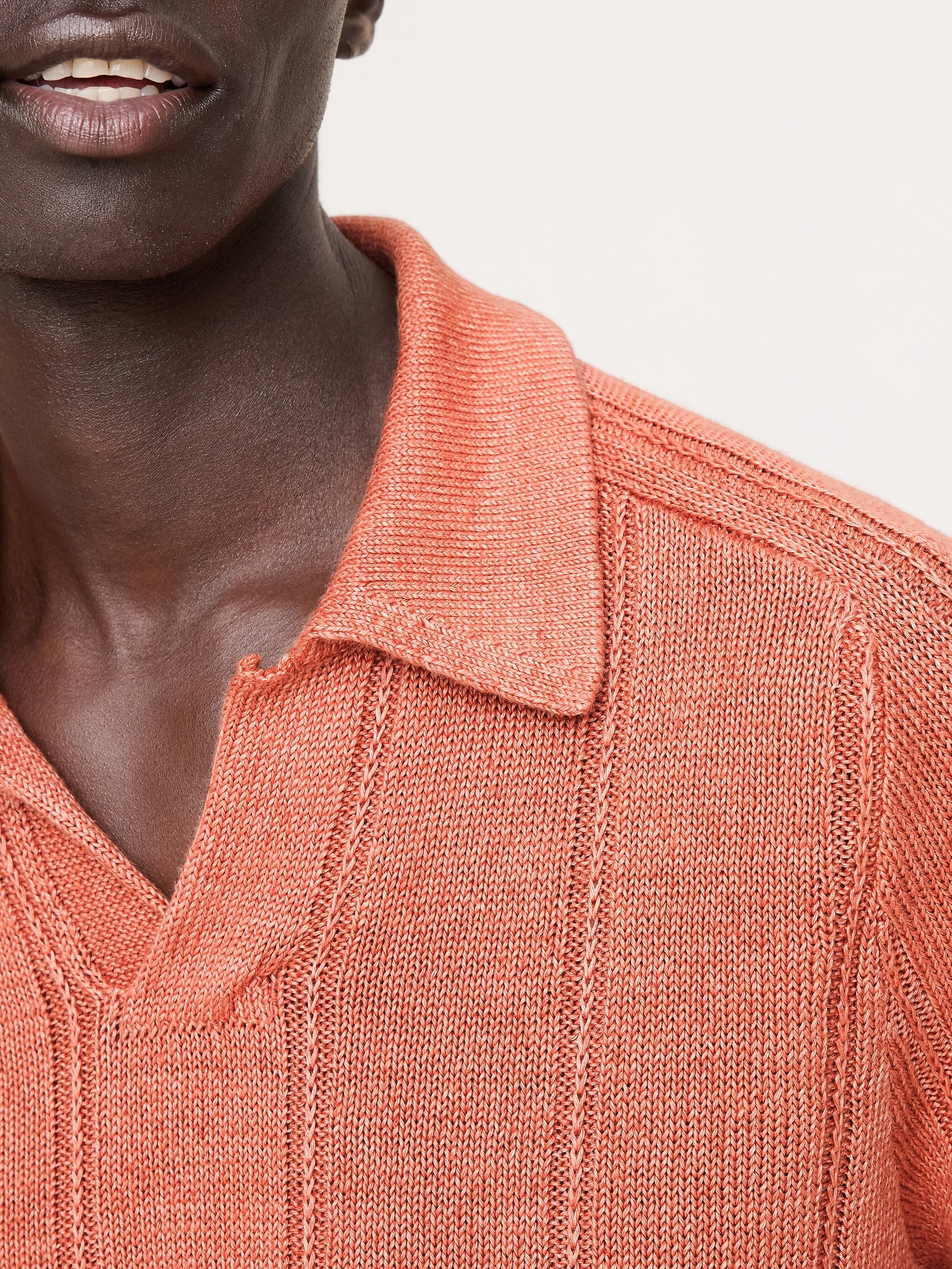 Image number 5 showing, Linen Ribbed Sweater Polo