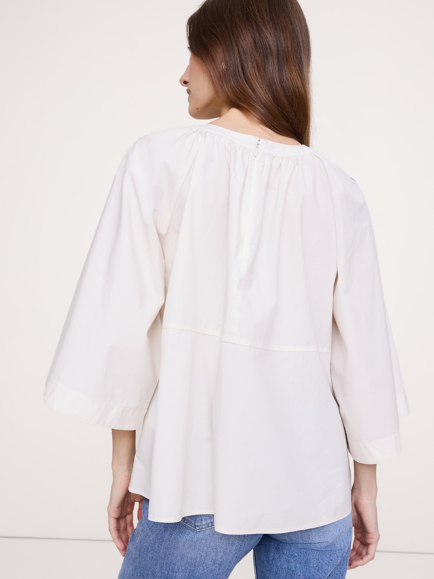 Image number 2 showing, Cotton Poplin Convertible Trapeze Top