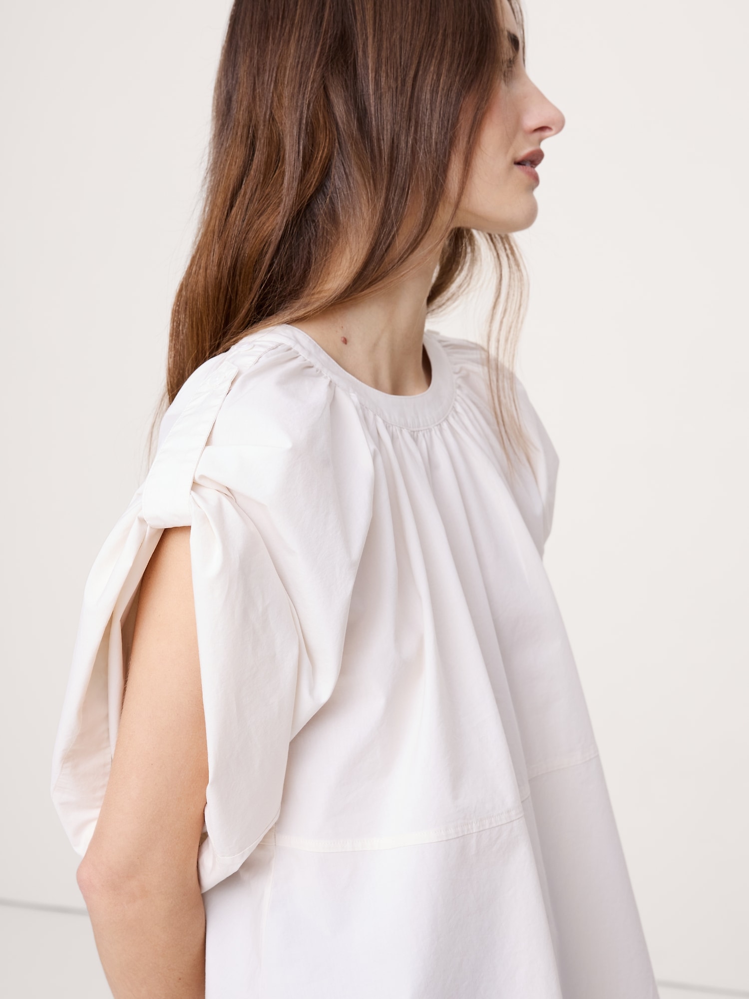 Image number 3 showing, Cotton Poplin Convertible Trapeze Top