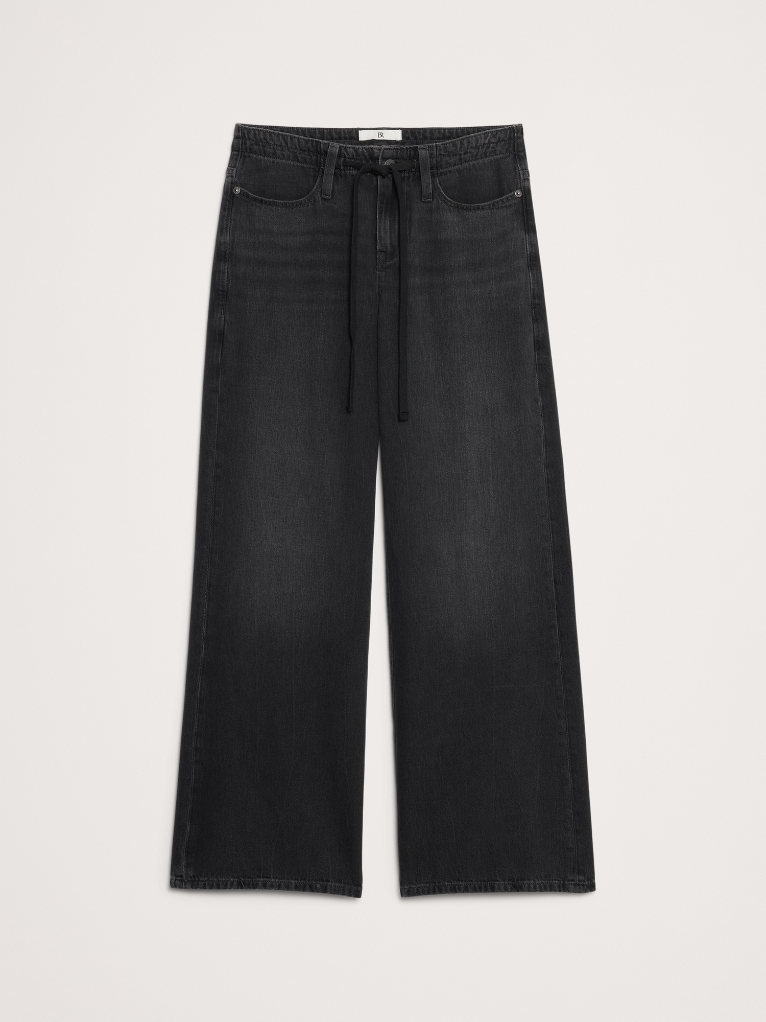 Image number 5 showing, Mid-Rise Wide-Leg Drawstring Jean