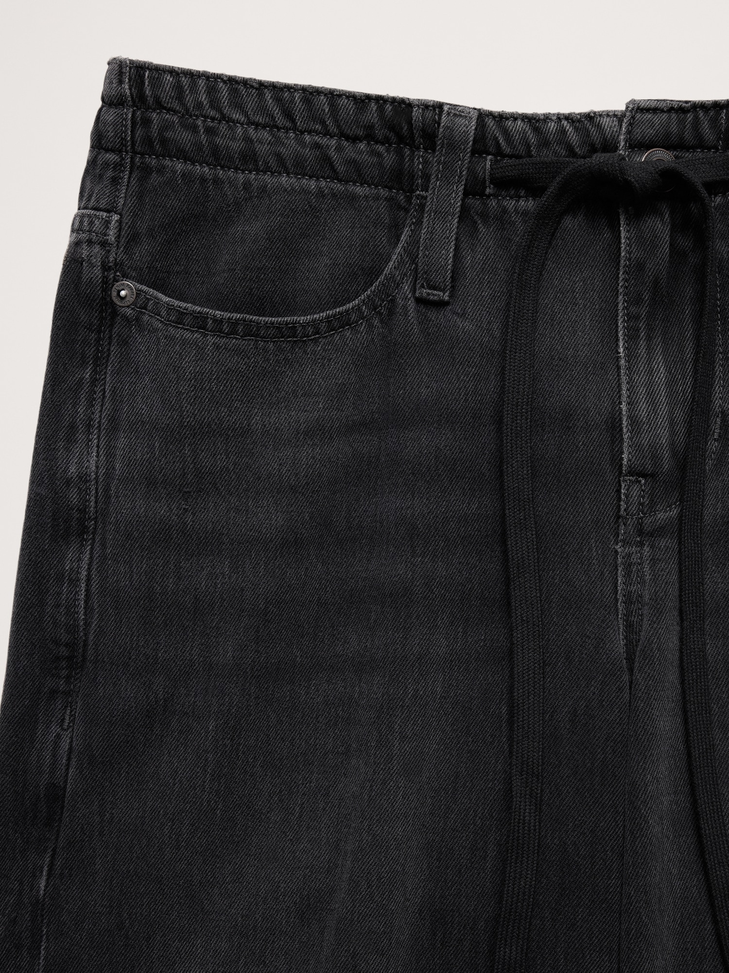Image number 6 showing, Mid-Rise Wide-Leg Drawstring Jean