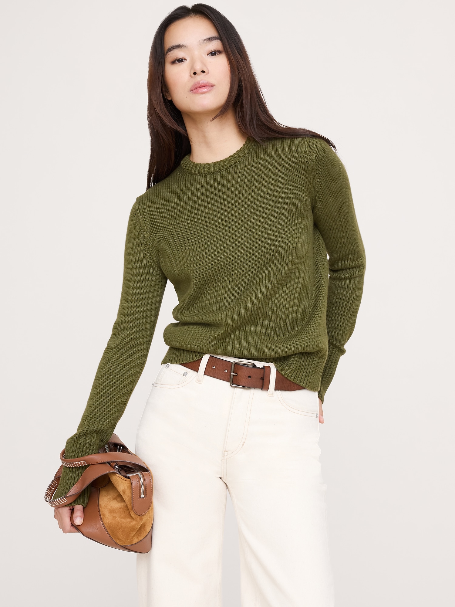 Cotton-Silk Crew-Neck Sweater
