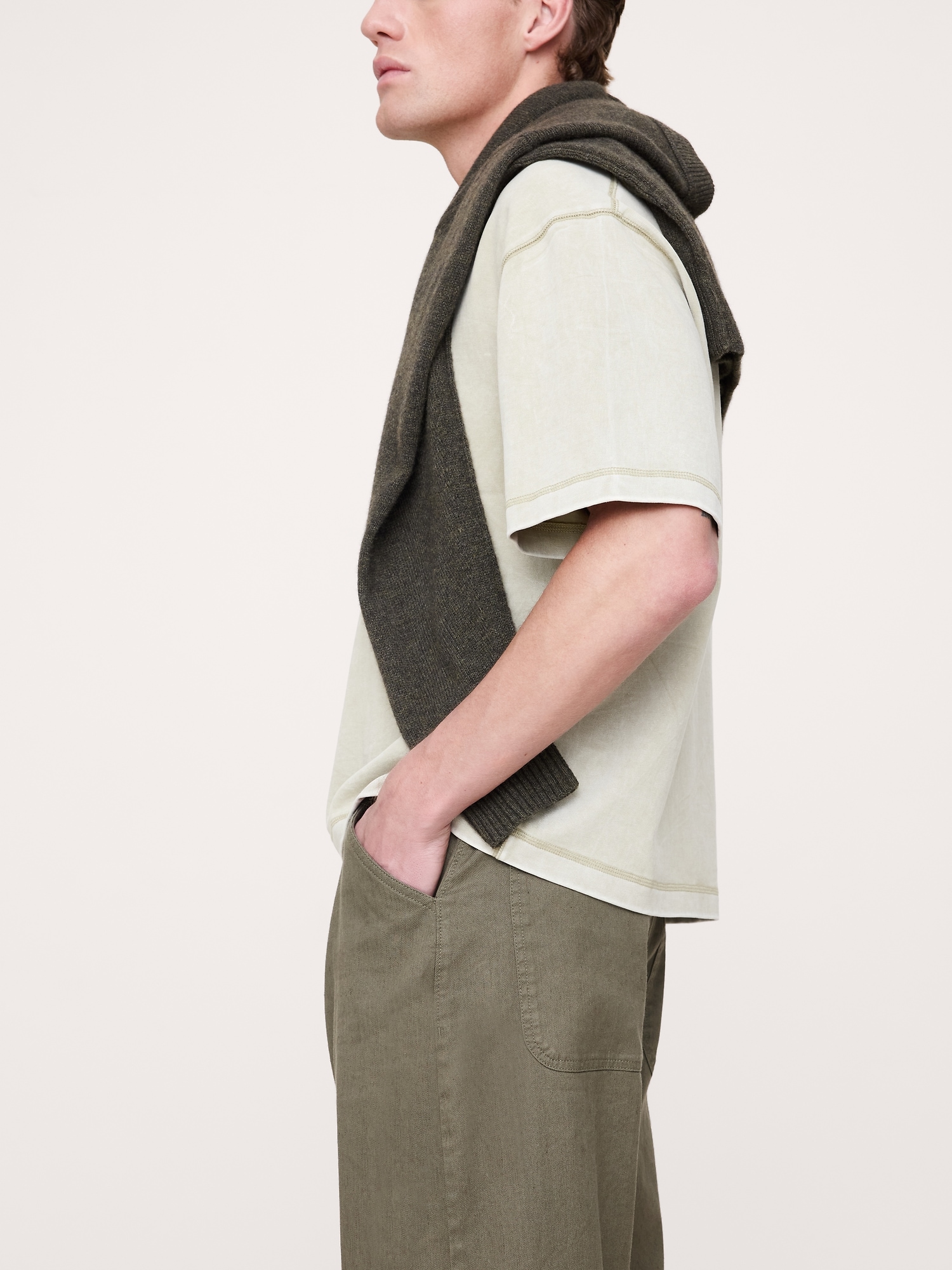 Image number 6 showing, Loose Italian Linen-Cotton Pull-On Pant