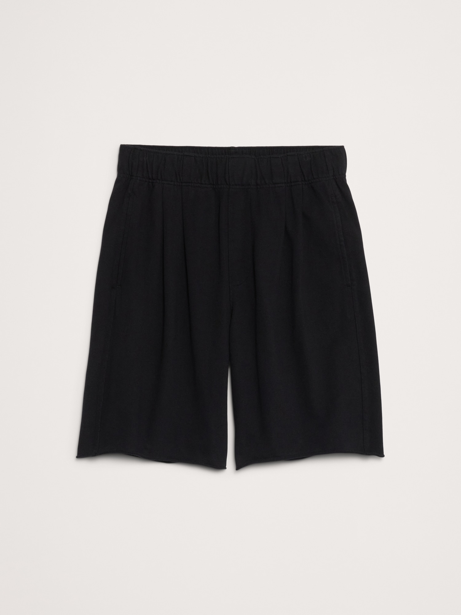 Image number 4 showing, Relaxed Cotton-Fleece Pleated Pull-On Short