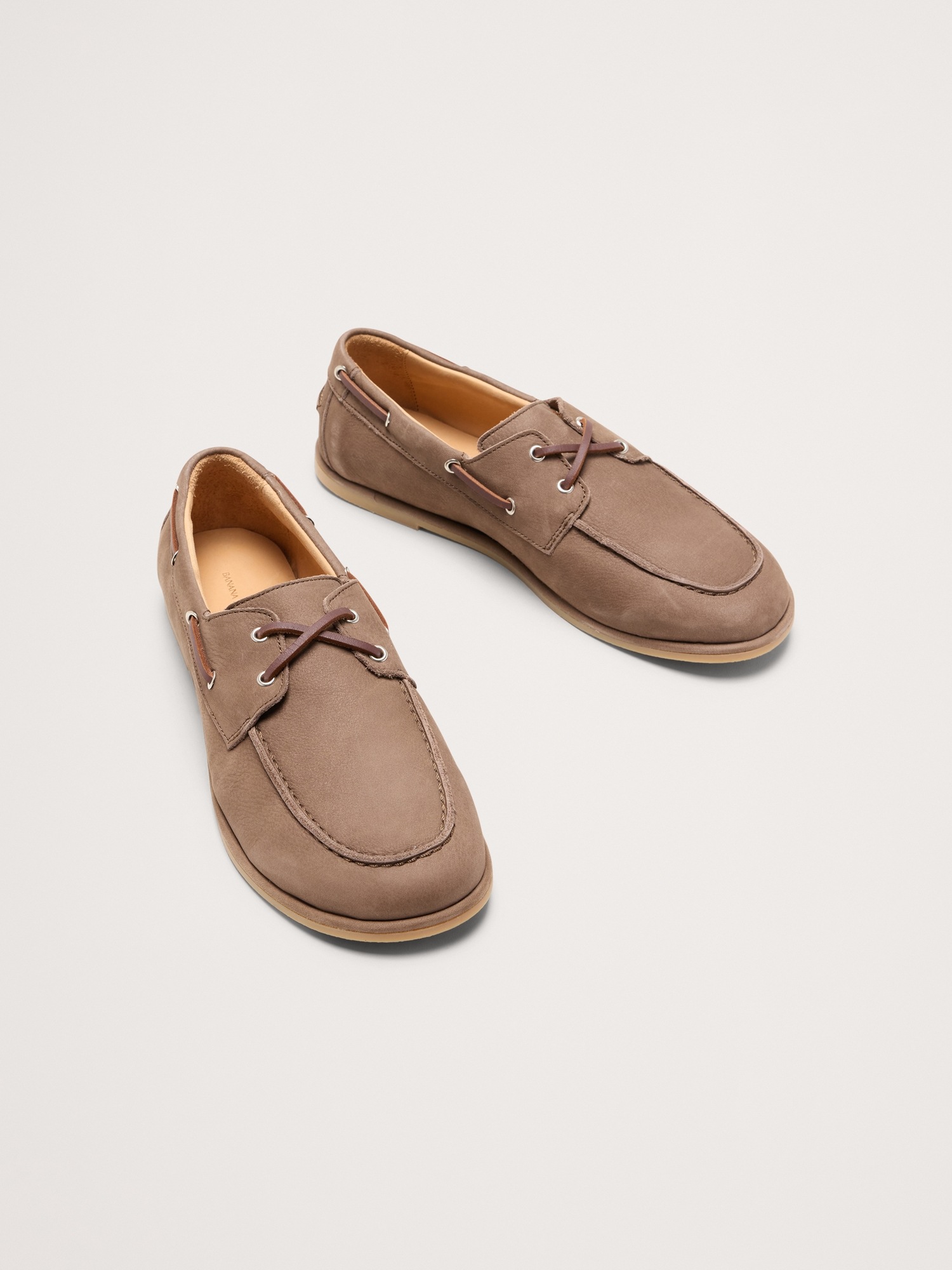 Женские туфли Banana Republic Italian Nubuck Leather Boat, цвет: Коричневый — фото 3