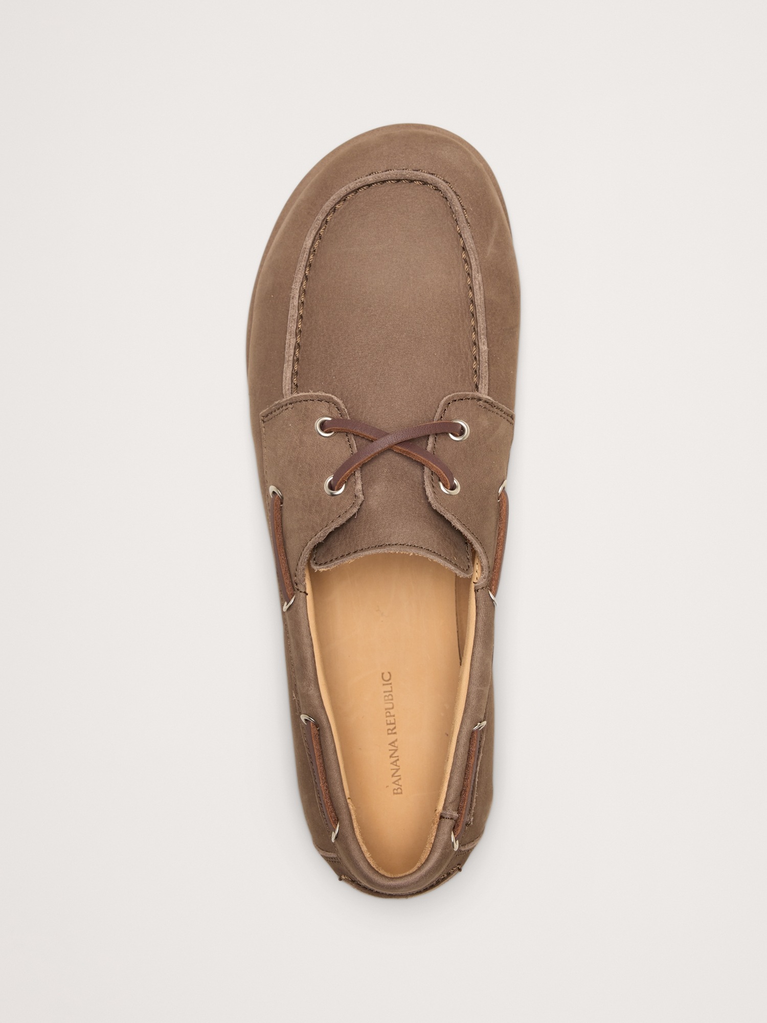 Женские туфли Banana Republic Italian Nubuck Leather Boat, цвет: Коричневый — фото 5