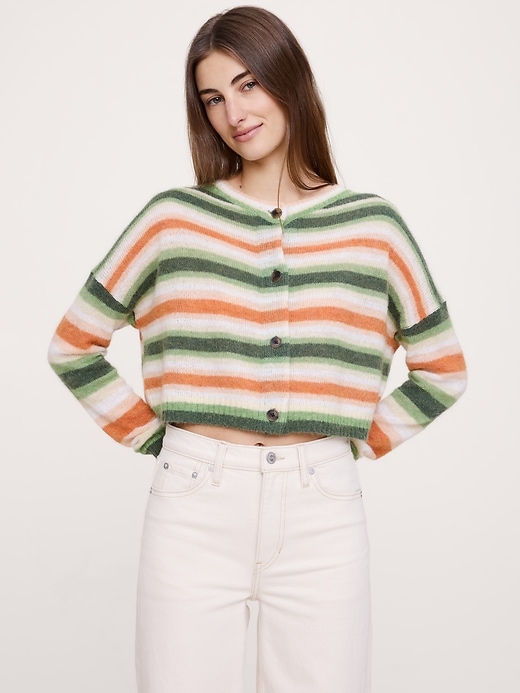 Italian Alpaca-Blend Cropped Cardigan