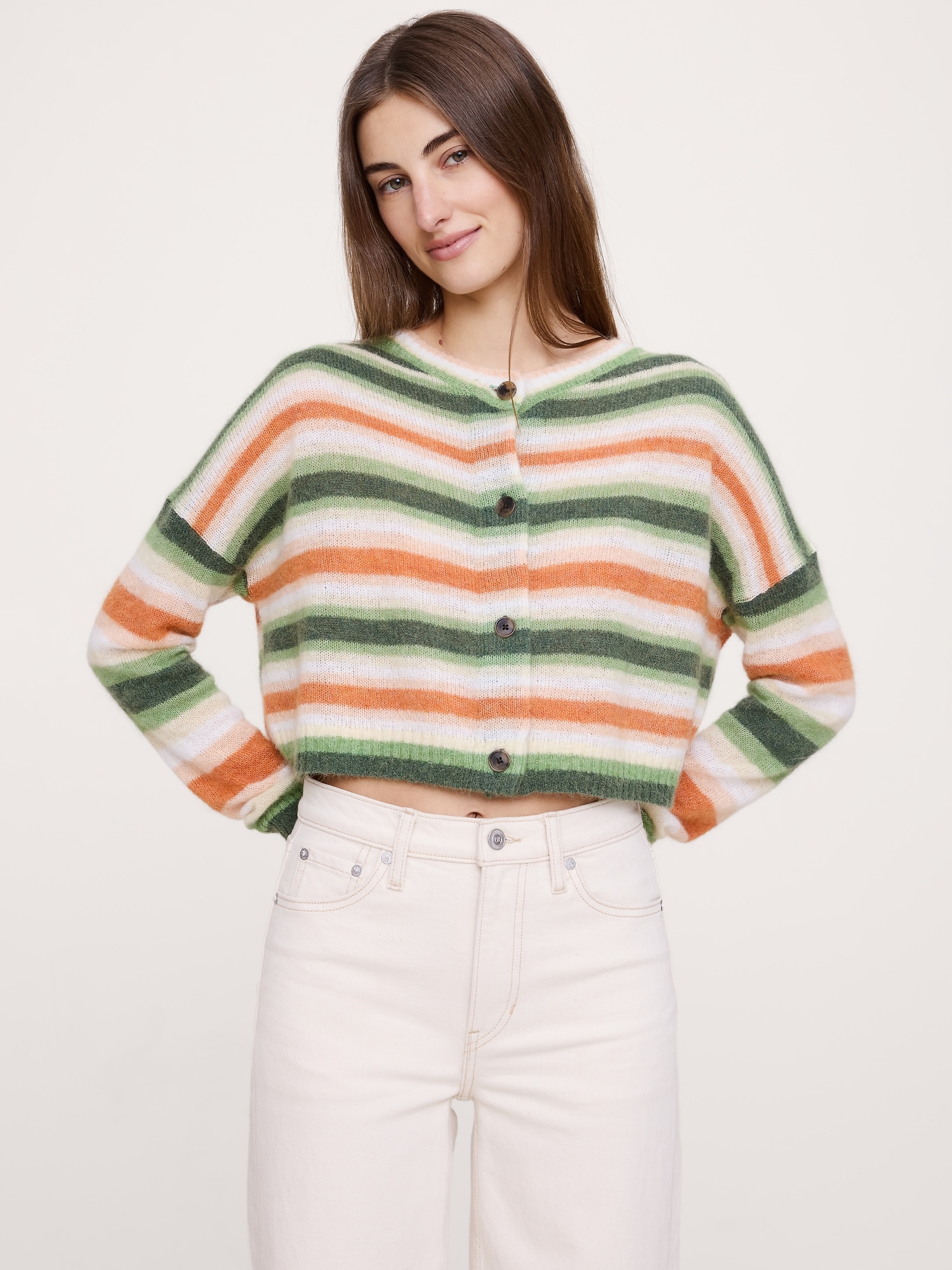 Italian Alpaca-Blend Cropped Cardigan