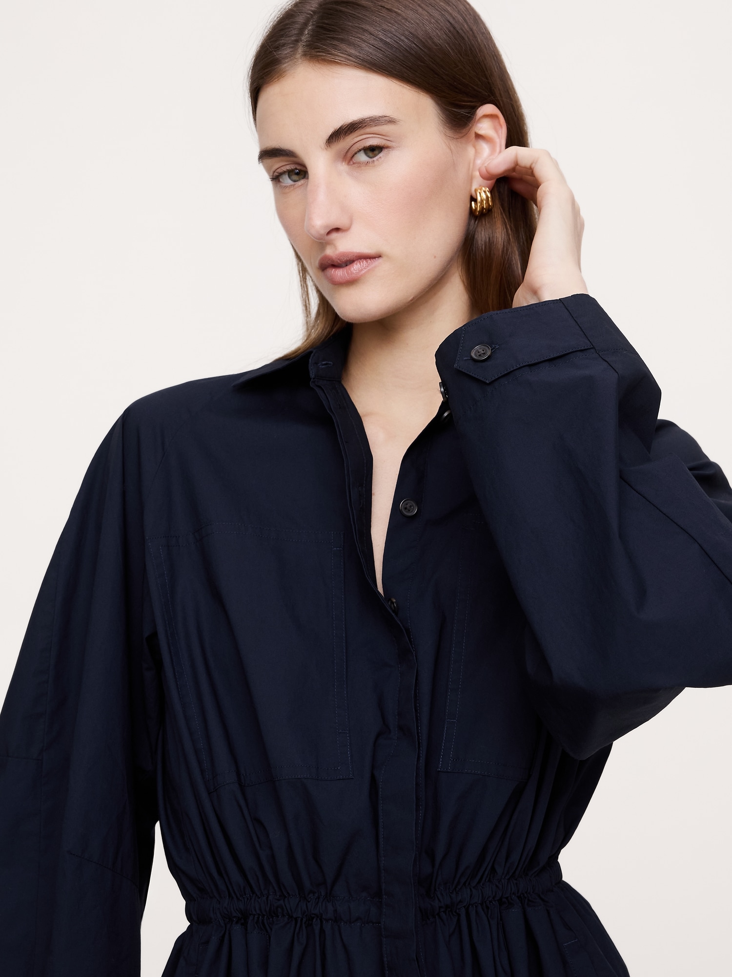 Image number 7 showing, Cotton Poplin Mini Shirtdress