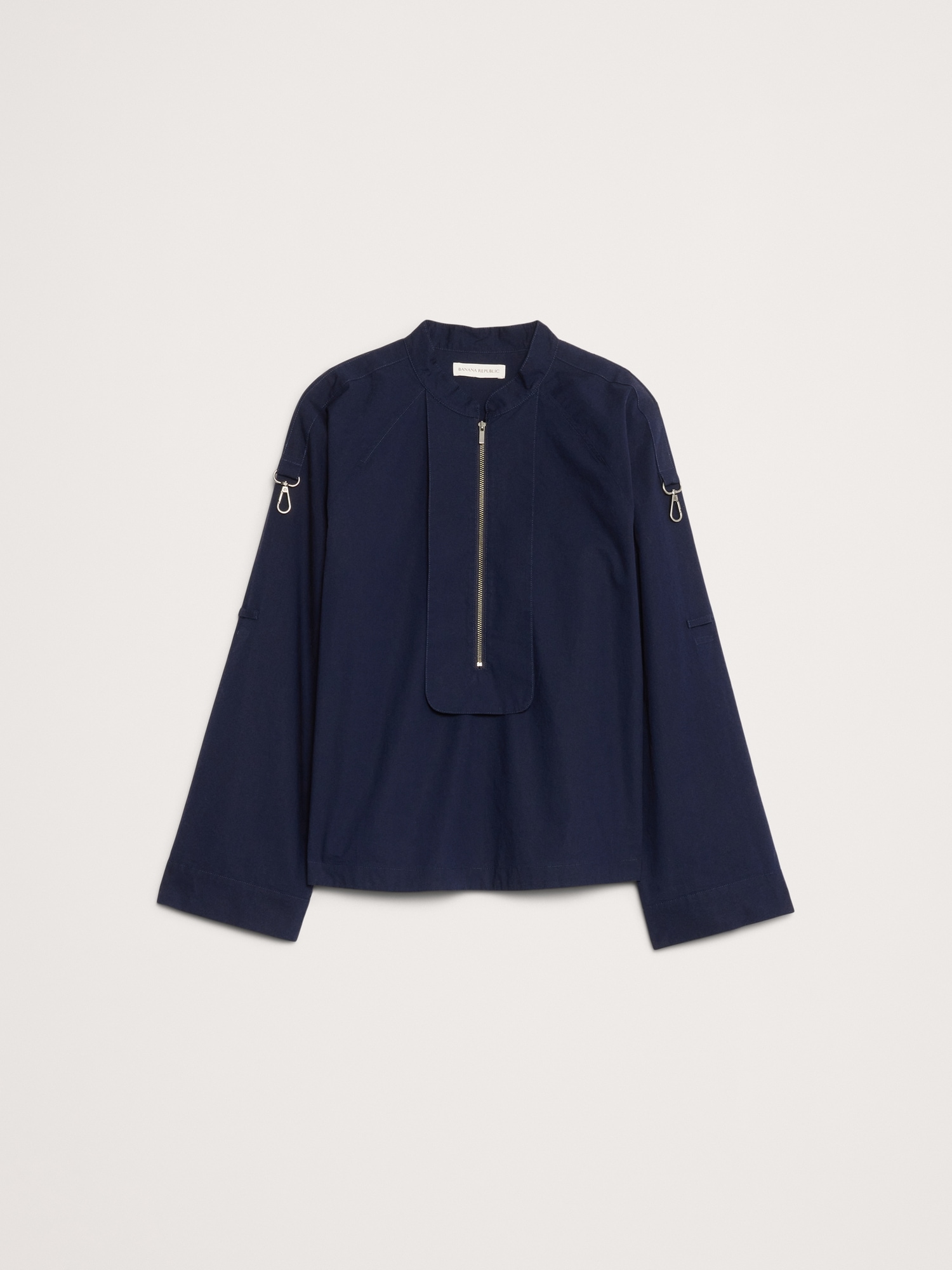 Image number 7 showing, Cotton Poplin Zip Popover Top