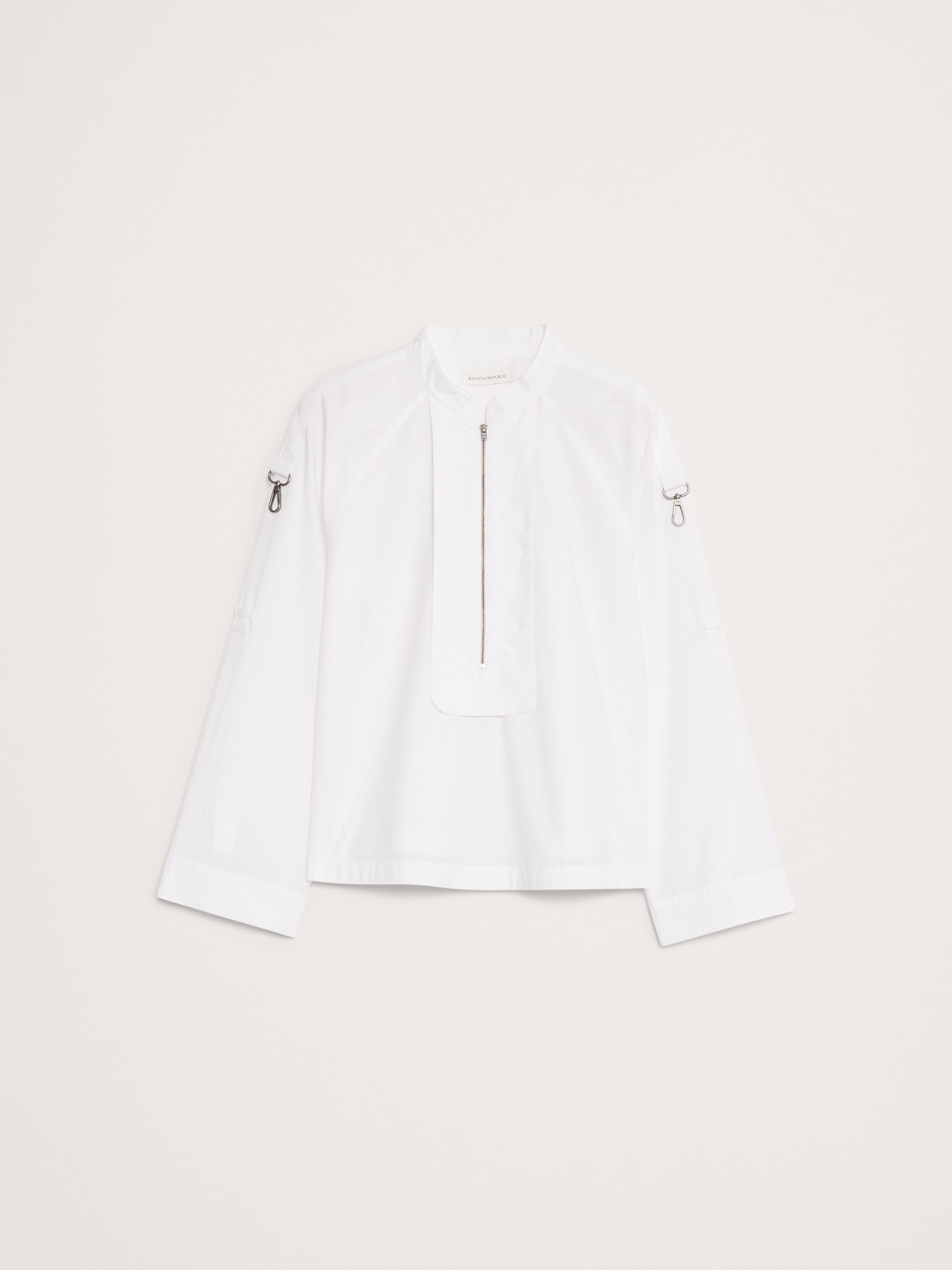 Image number 4 showing, Cotton Poplin Zip Popover Top