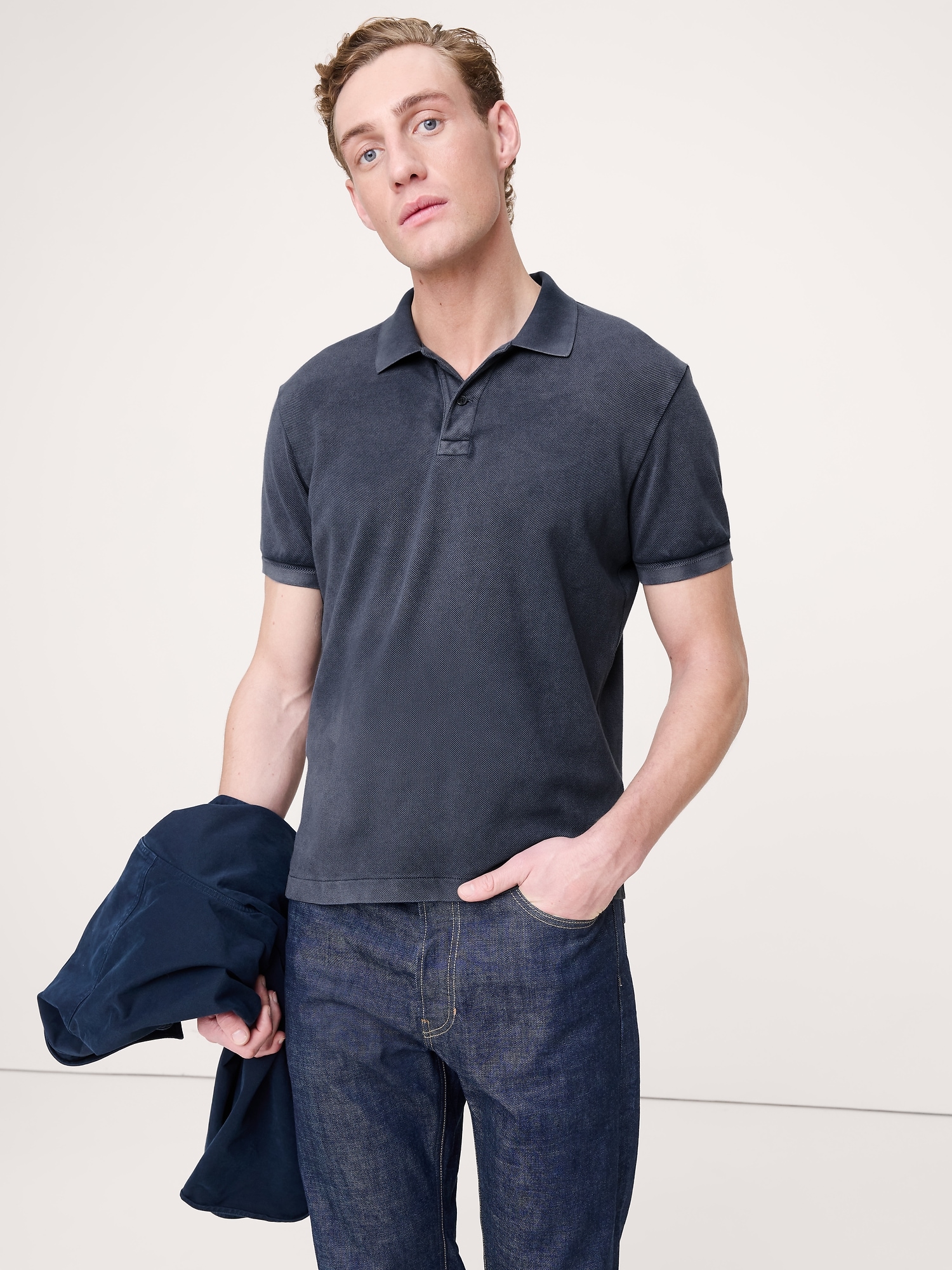 Sun-Washed Pique Polo