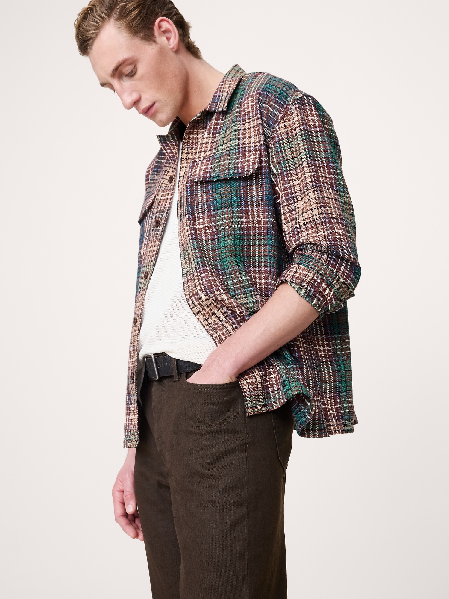 Image number 3 showing, Straight Linen-Cotton Traveler Pant