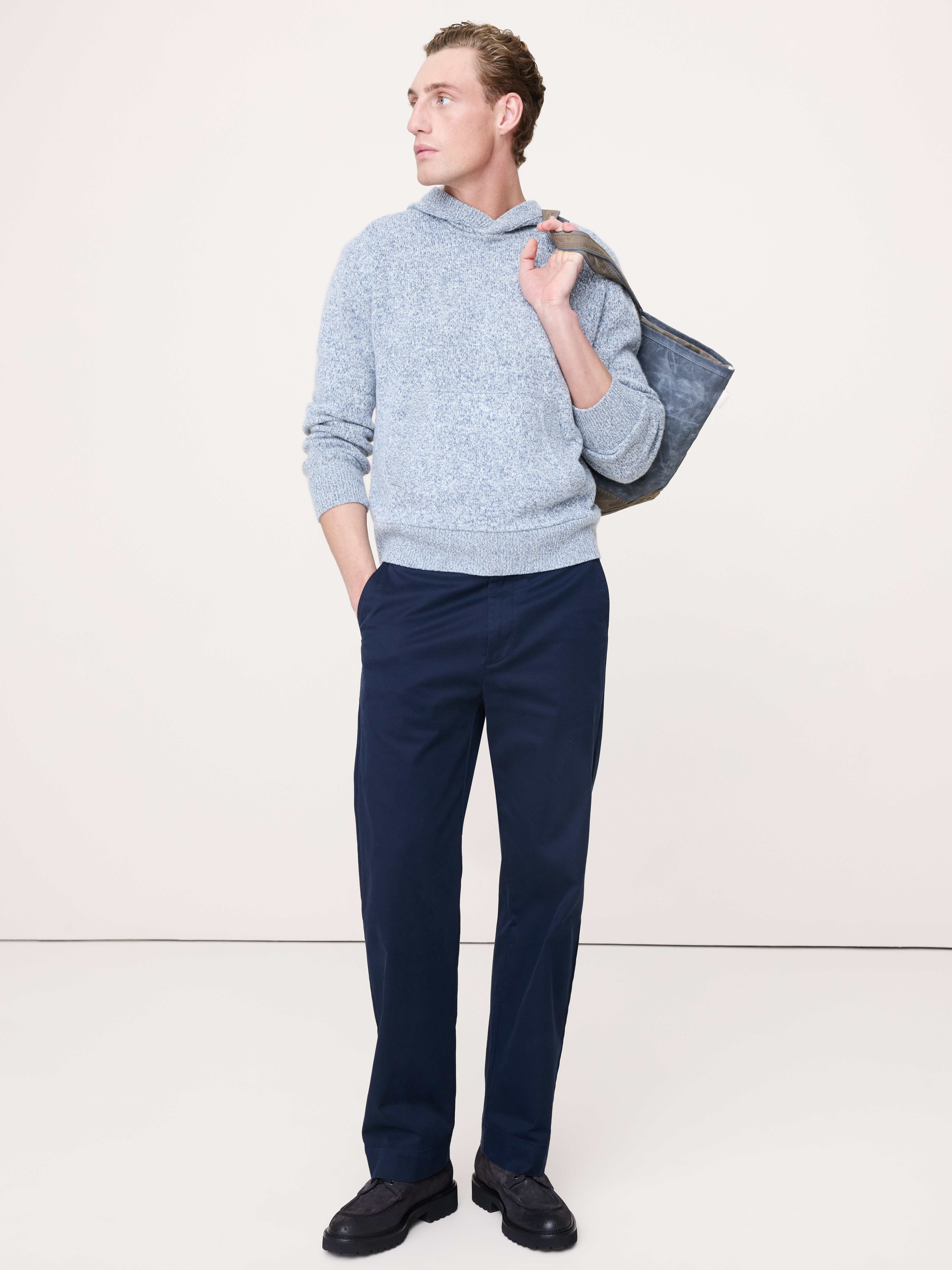 Cashmere-Cotton Sweater Hoodie