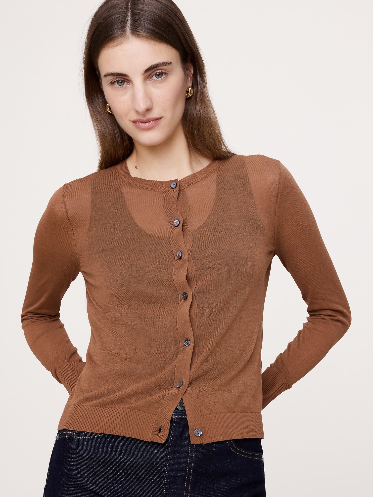 Sheer Ultra-Fine Cotton Cardigan