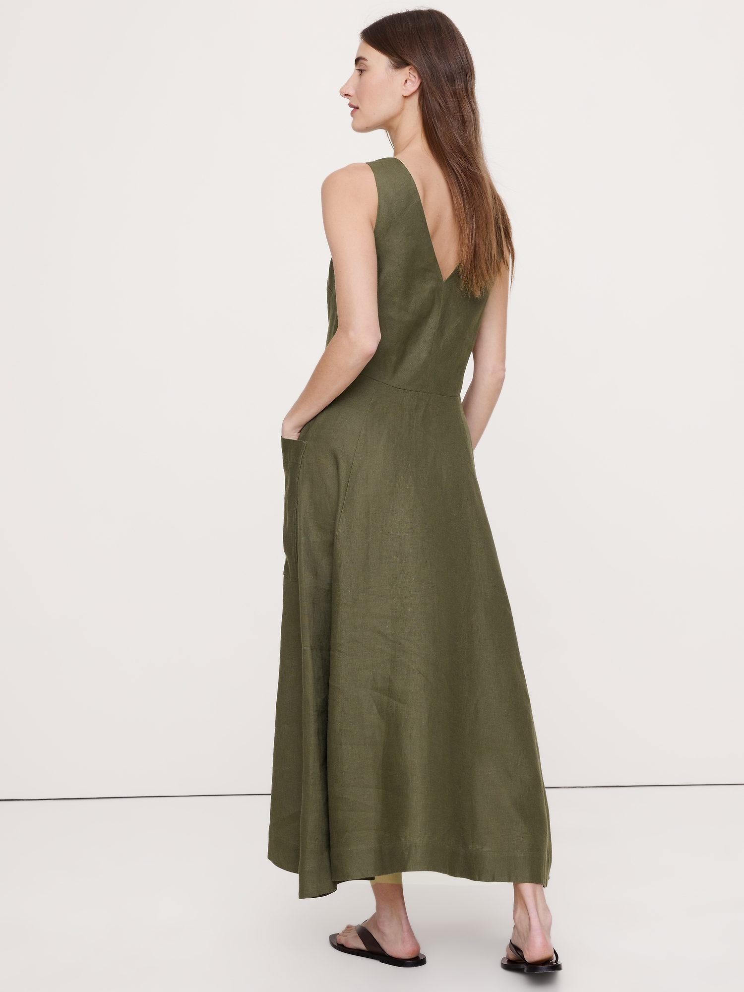 Image number 5 showing, Linen Pocket Maxi Dress
