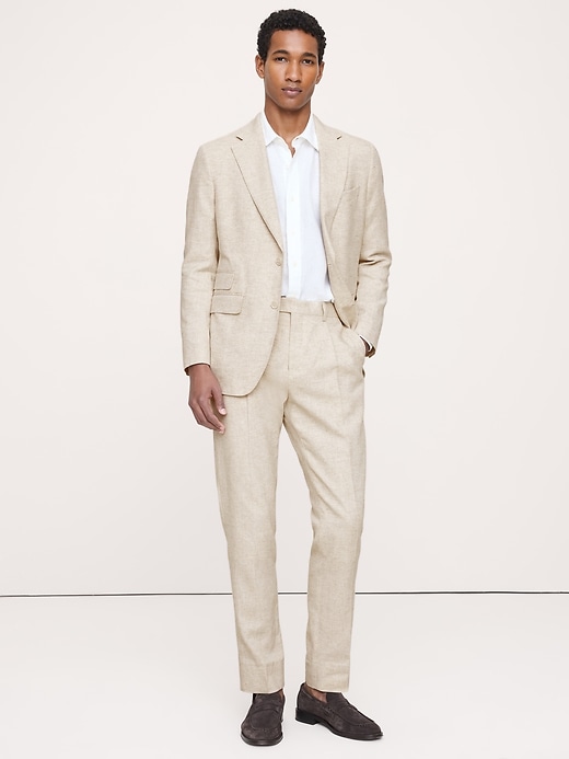 Herringbone Cotton-Linen Suit Jacket