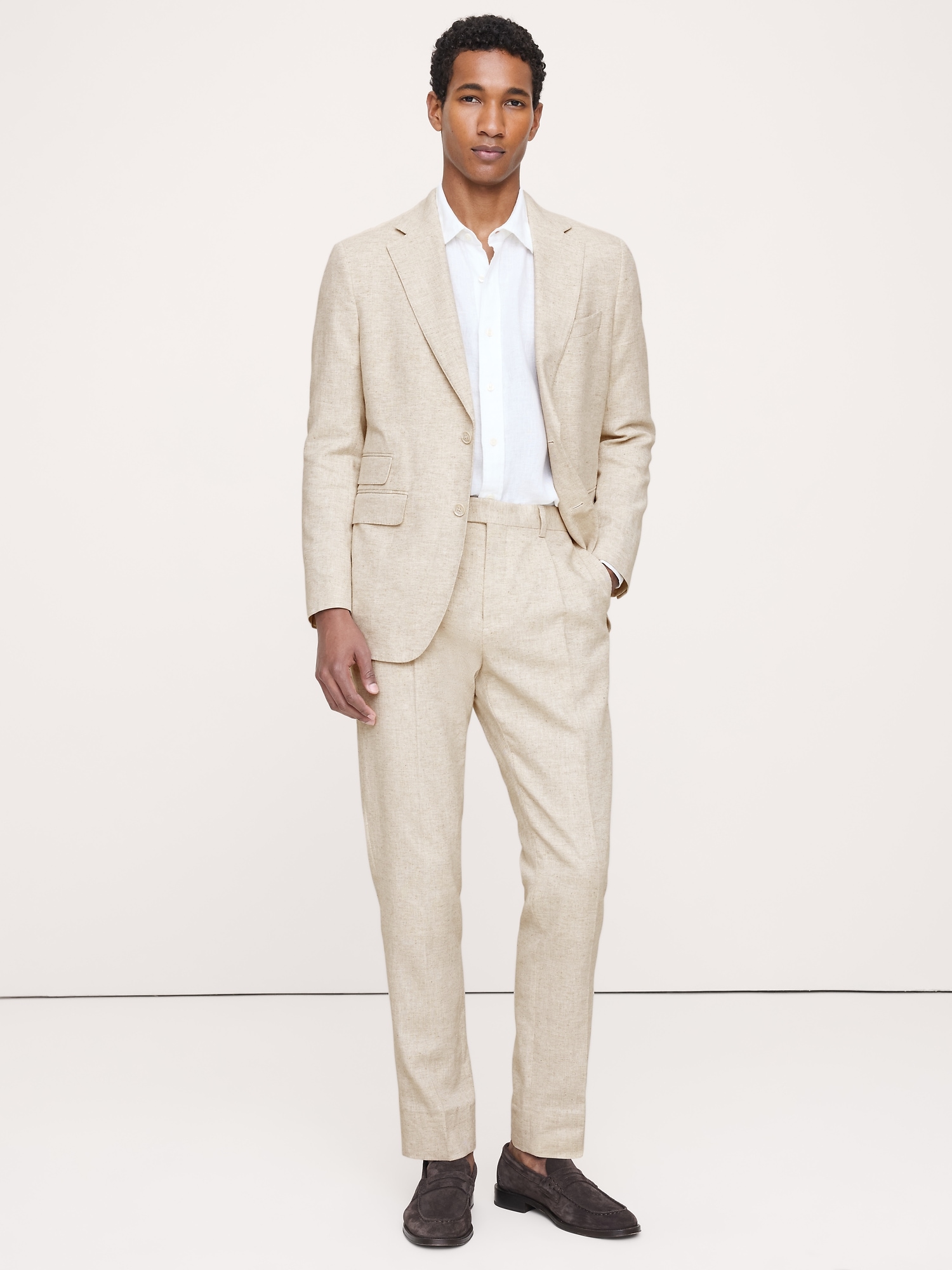 Herringbone Cotton-Linen Suit Jacket
