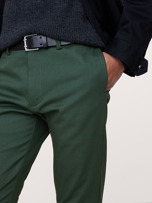 slim fit dress slacks Stripe Sport Pant Pine Green / L