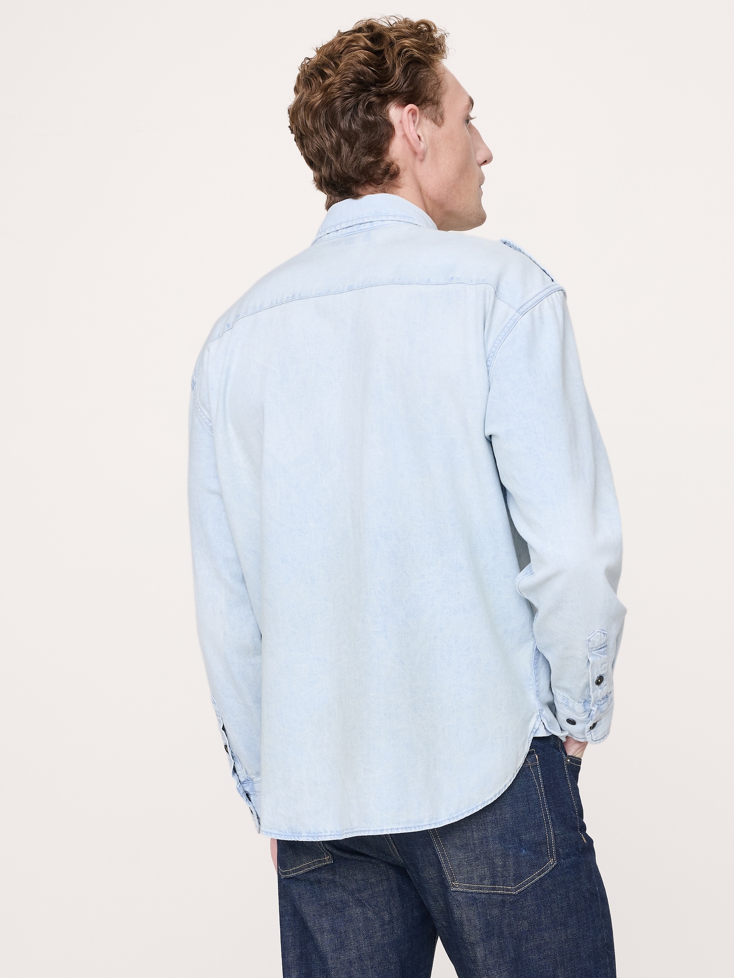 Image number 2 showing, Relaxed-Fit Washed Denim Utility Shirt