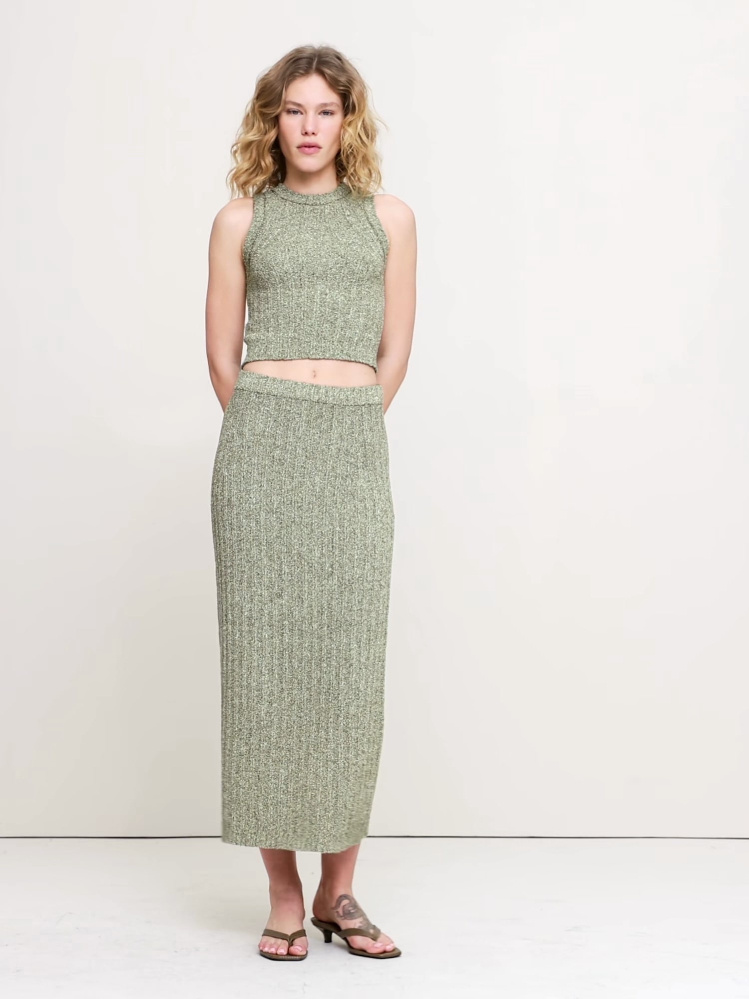 Boucl Cotton Sweater Skirt - thumbnail 7