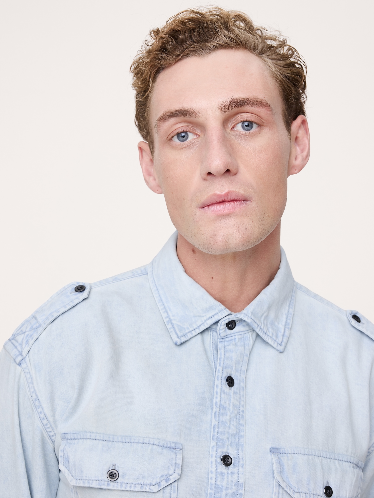 Image number 3 showing, Relaxed-Fit Washed Denim Utility Shirt