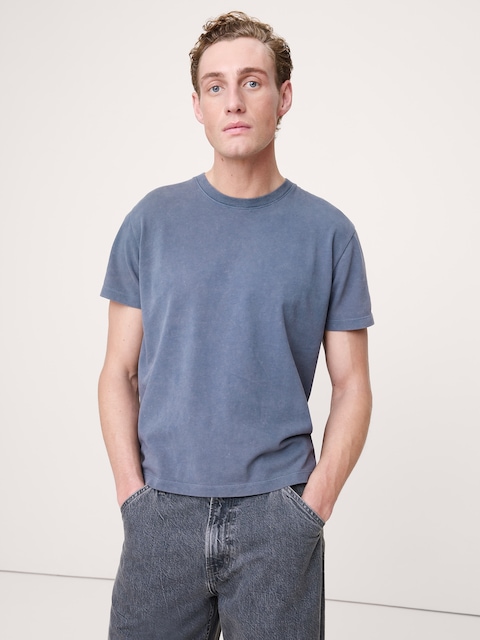 Sueded Cotton Crew-Neck T-Shirt