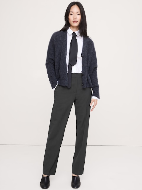 Ultra High-Rise Modern Slim Italian Lightweight Wool Ankle Pant