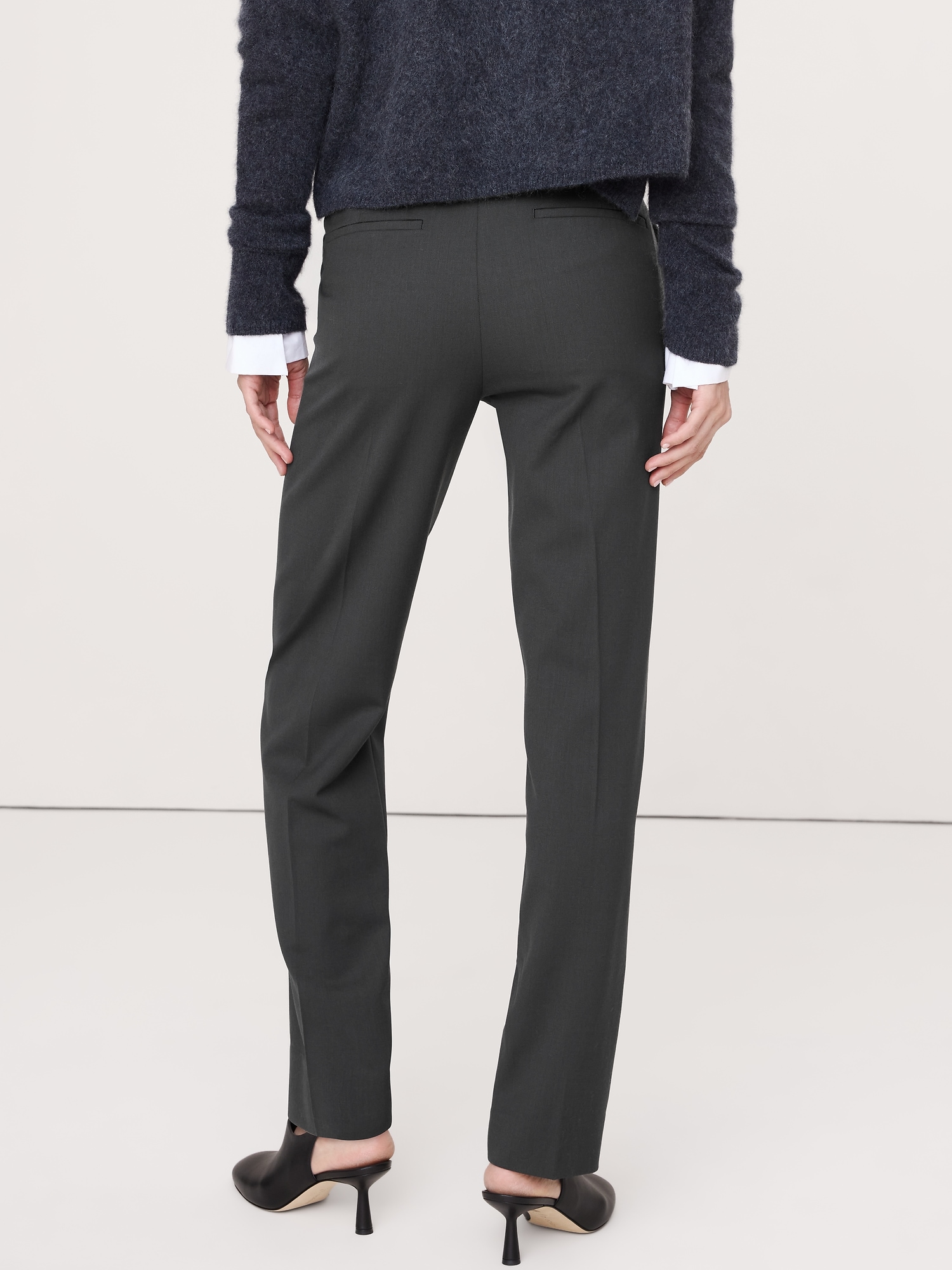 Image number 3 showing, High-Rise Slim Italian Lightweight Wool Ankle Pant