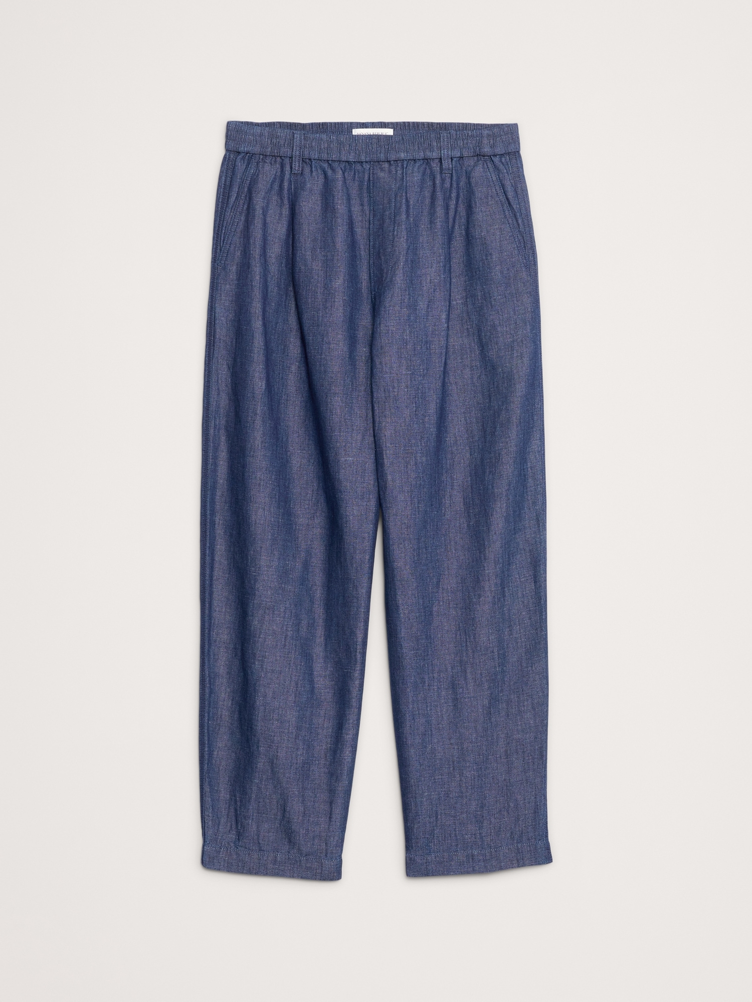 Image number 4 showing, Loose Chambray Pleated Pull-On Pant