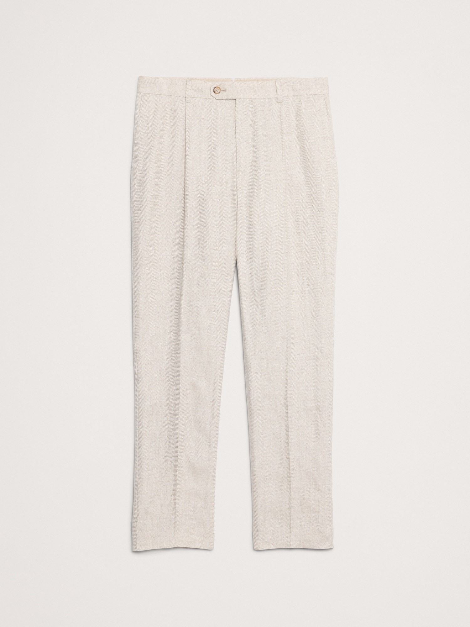 Мужские брюки Banana Republic Tailored Slim-Fit Herringbone Linen Suit Pant, цвет: Натуральный — фото 4